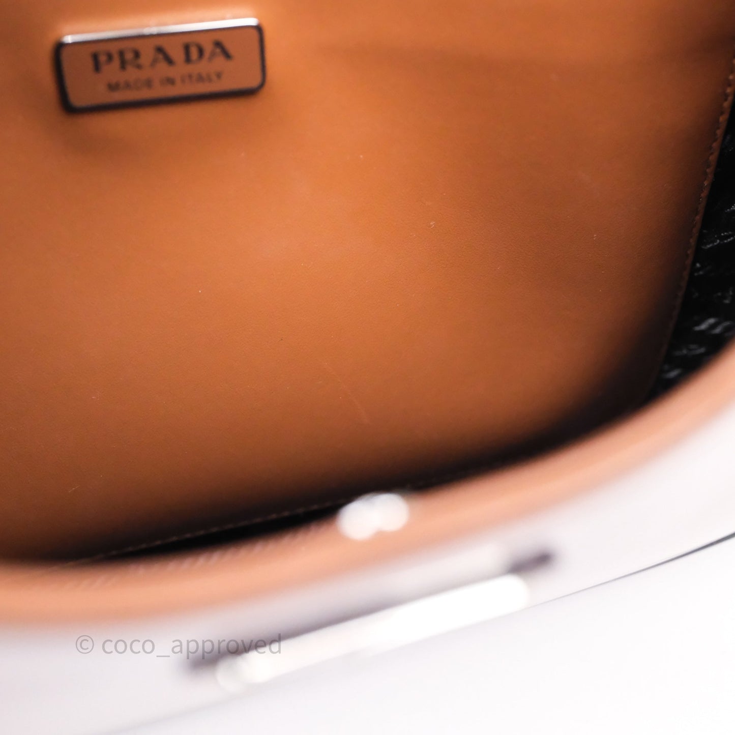 Prada Cleo Brushed Leather Shoulder Bag Brown