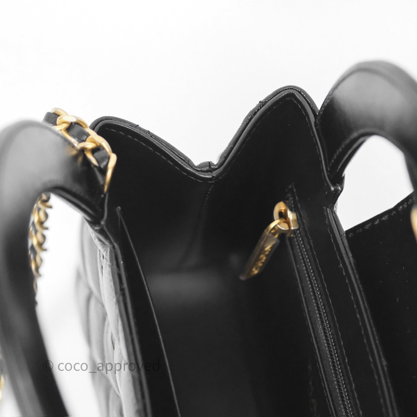 Chanel Kelly Bag Quilted Black Shiny Crumpled Calfskin Aged Gold Hardware