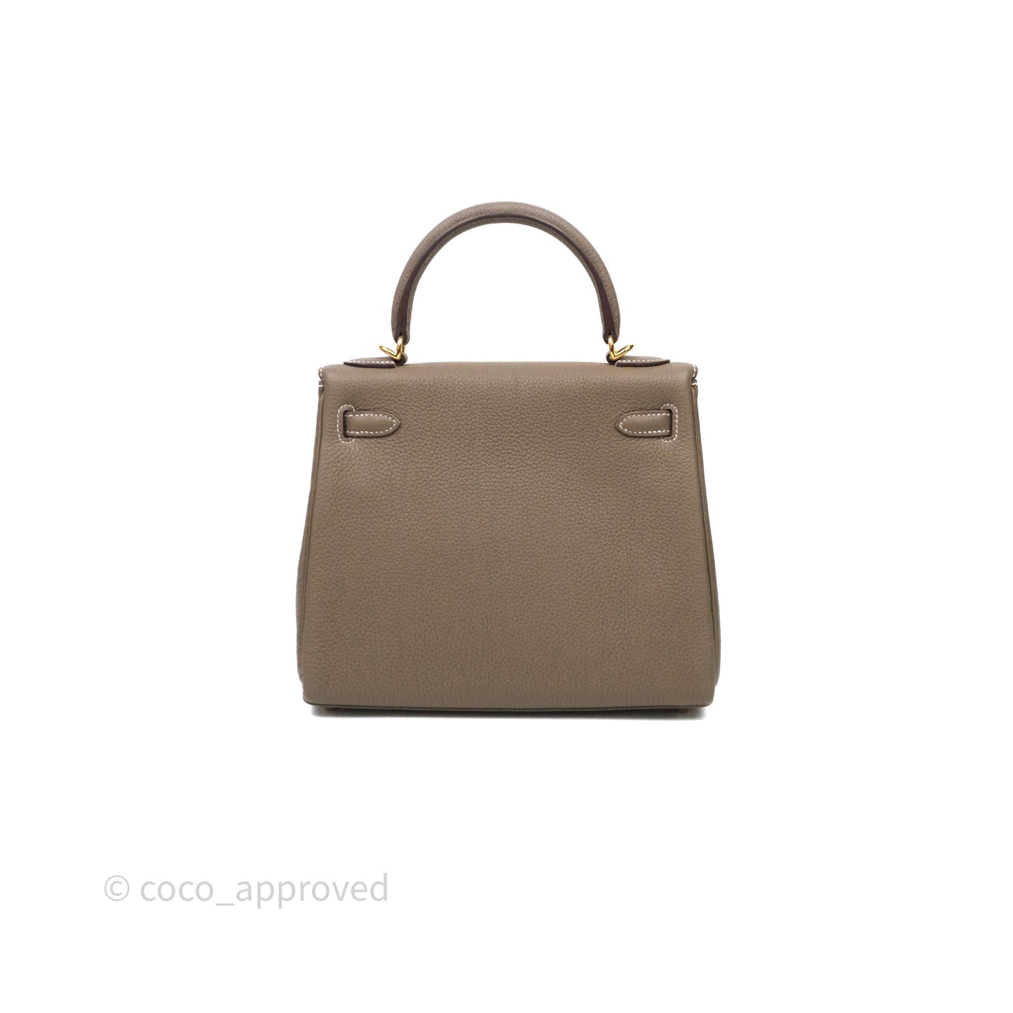 Hermes Kelly 25 Etoupe 18 Togo Gold Hardware