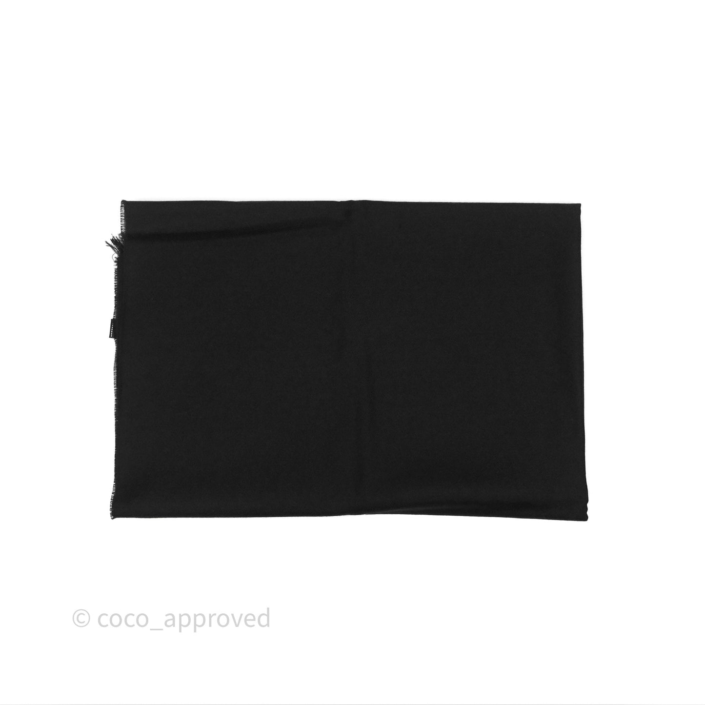 Chanel CC Logo Scarf Stole Black/ White Cashmere Silk