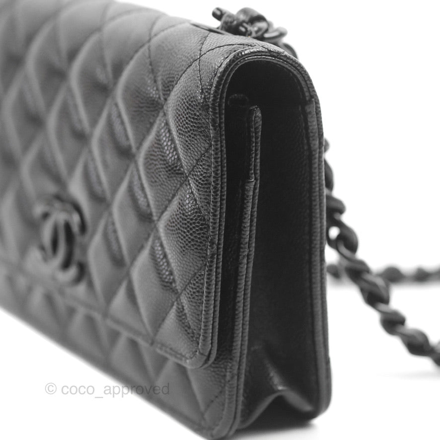 Chanel Quilted So Black Wallet on Chain WOC Caviar Incognito Hardware