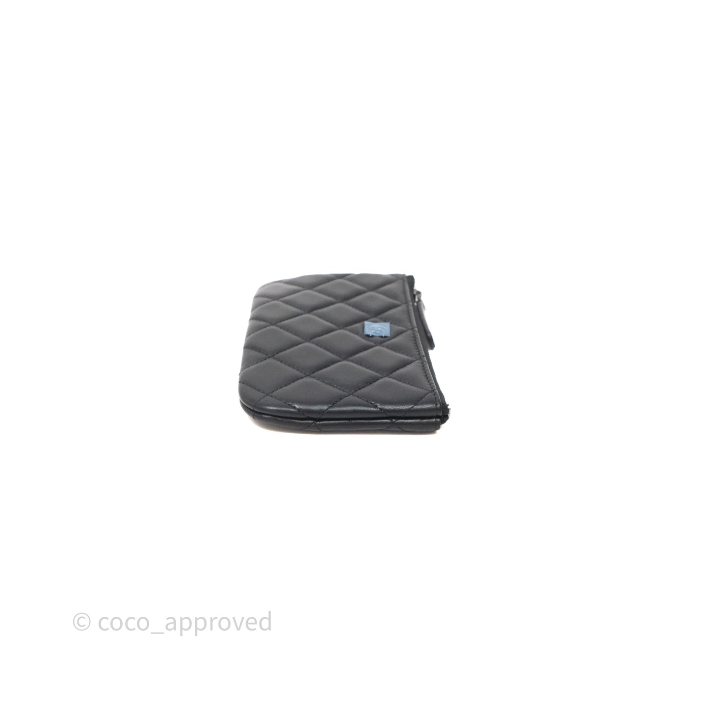 Chanel Classic Mini Quilted O Case So Black Lambskin Black Hardware