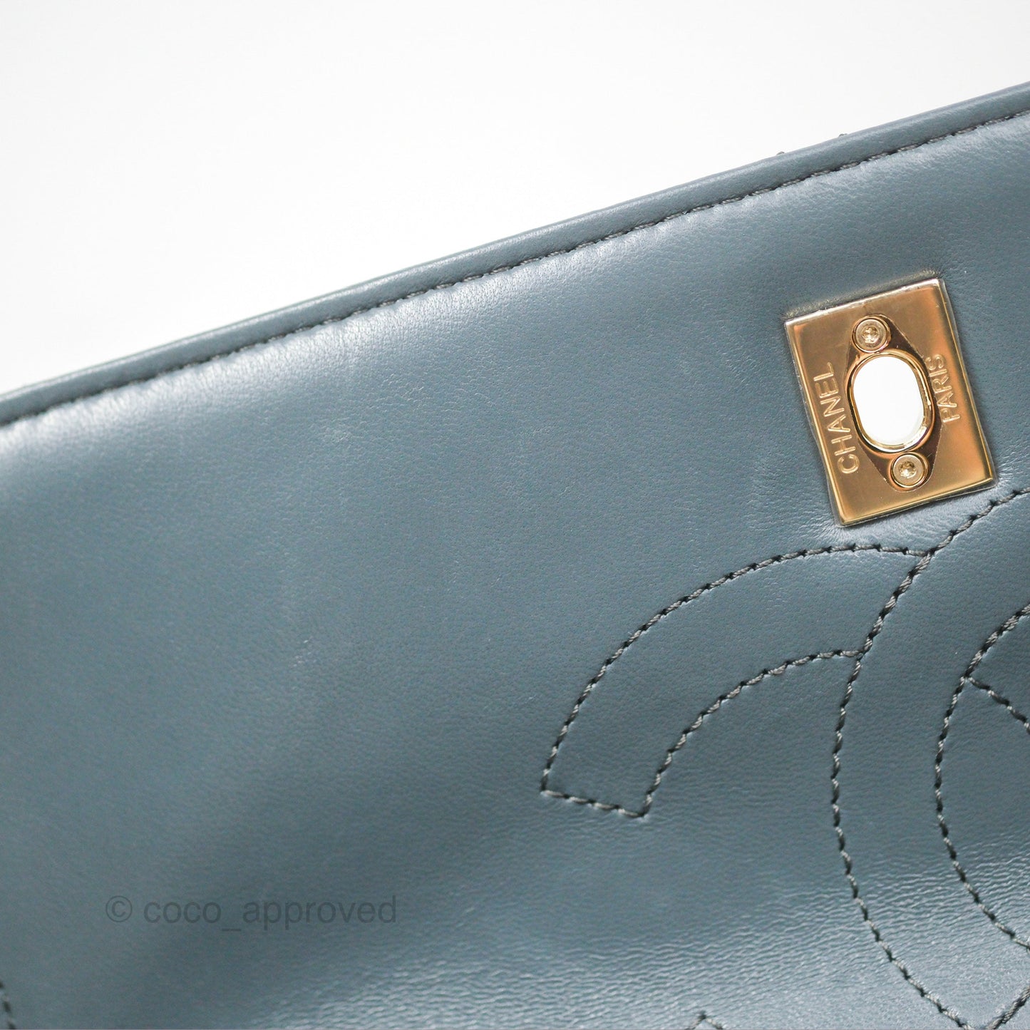 Chanel Small Trendy CC Grey Blue Lambskin Gold Hardware