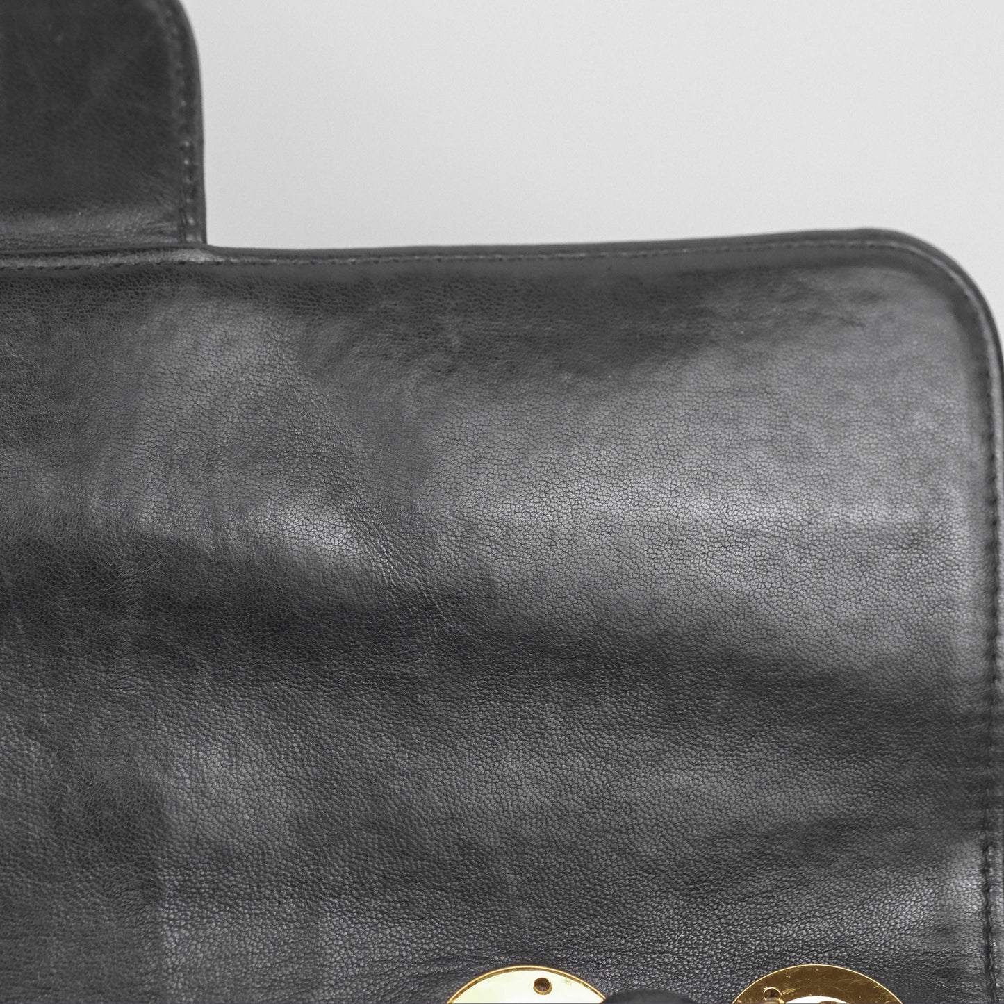 Chanel Vintage Jumbo Single Flap Black Lambskin 24K Gold Hardware