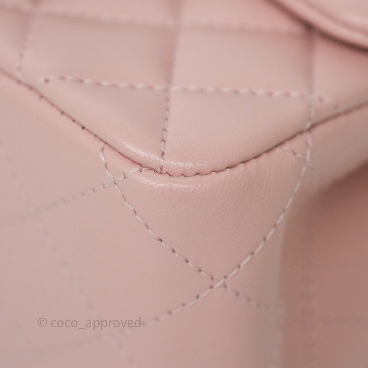 Chanel Pearl Crush Mini Square Quilted Light Pink Lambskin Aged Gold Hardware
