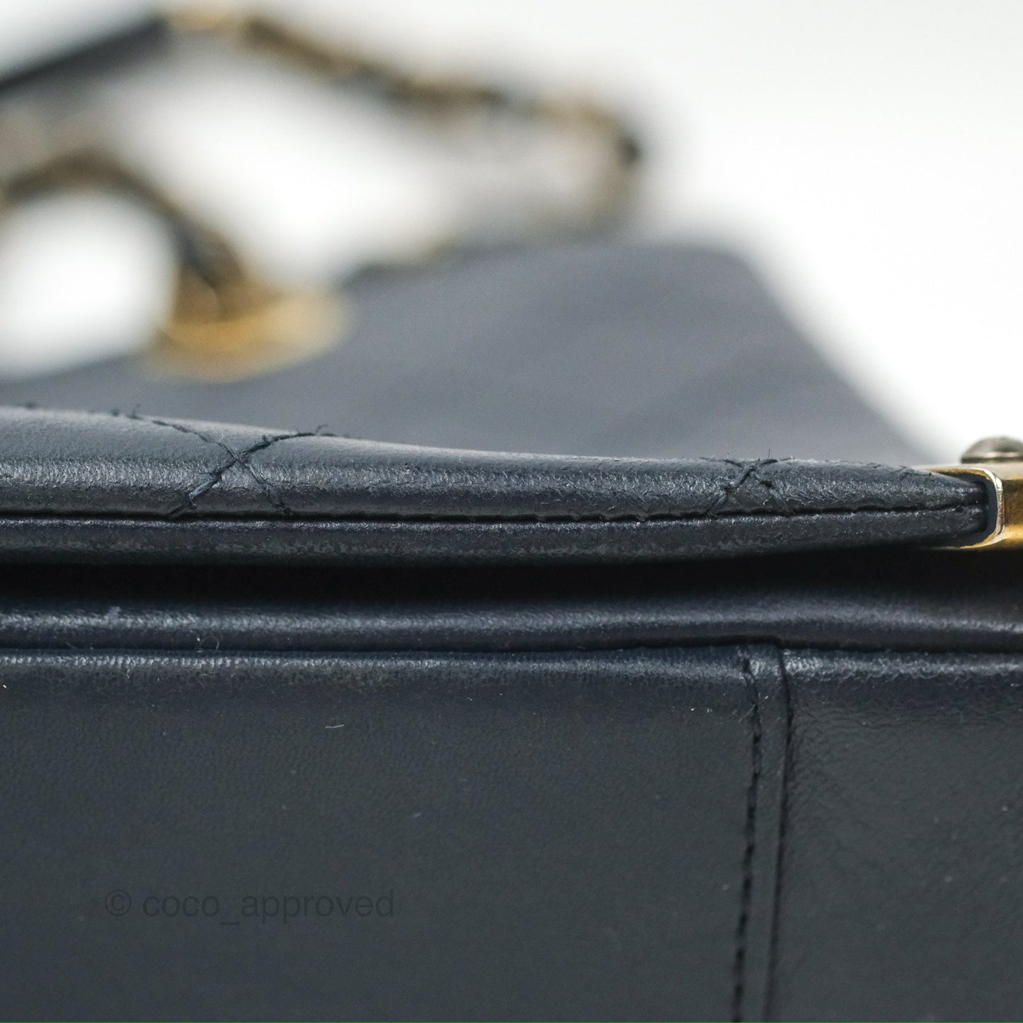 Chanel Medium Around The Corner Shopping Tote Navy Lambskin