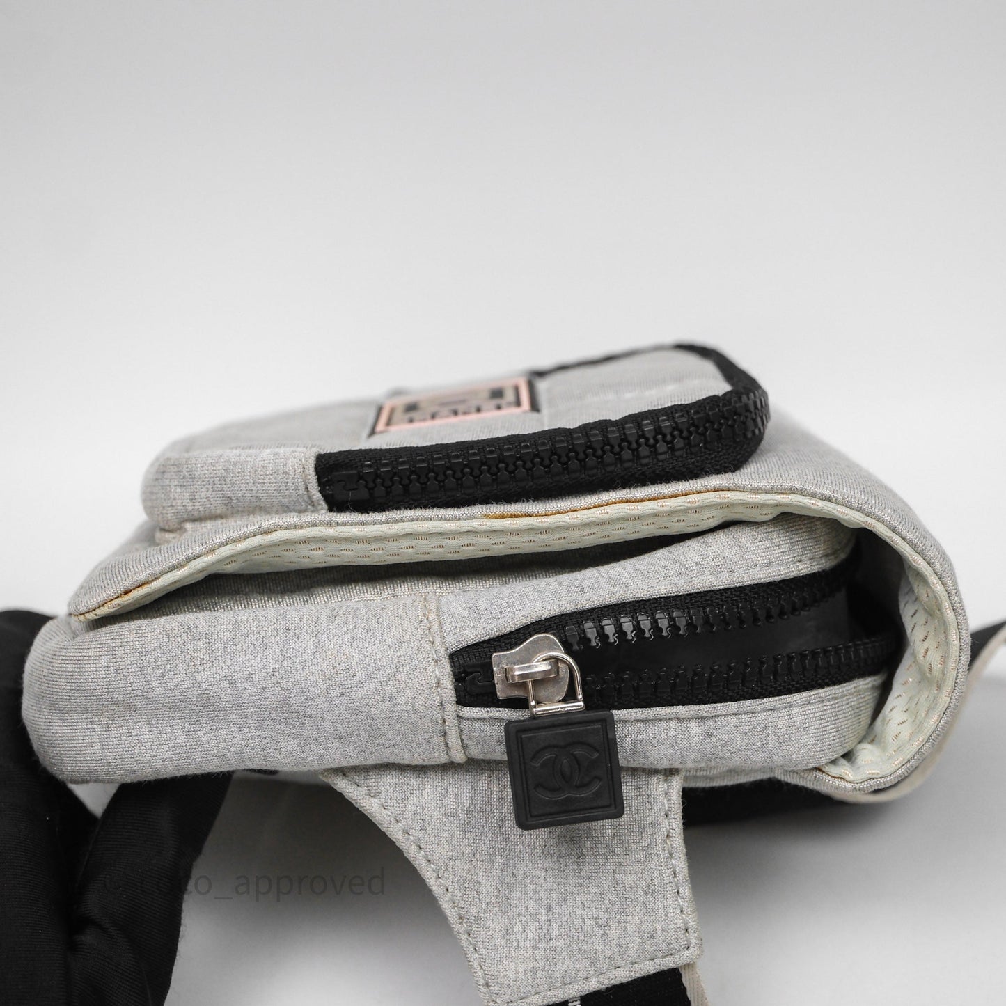 Chanel CC Logo Sport Waist Bag Grey