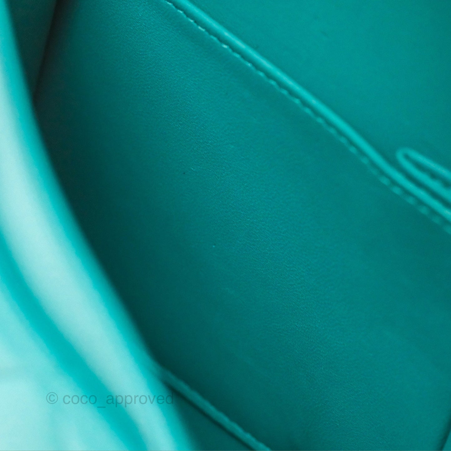 Chanel Small Classic Quilted Flap Turquoise Lambskin Gold Hardware