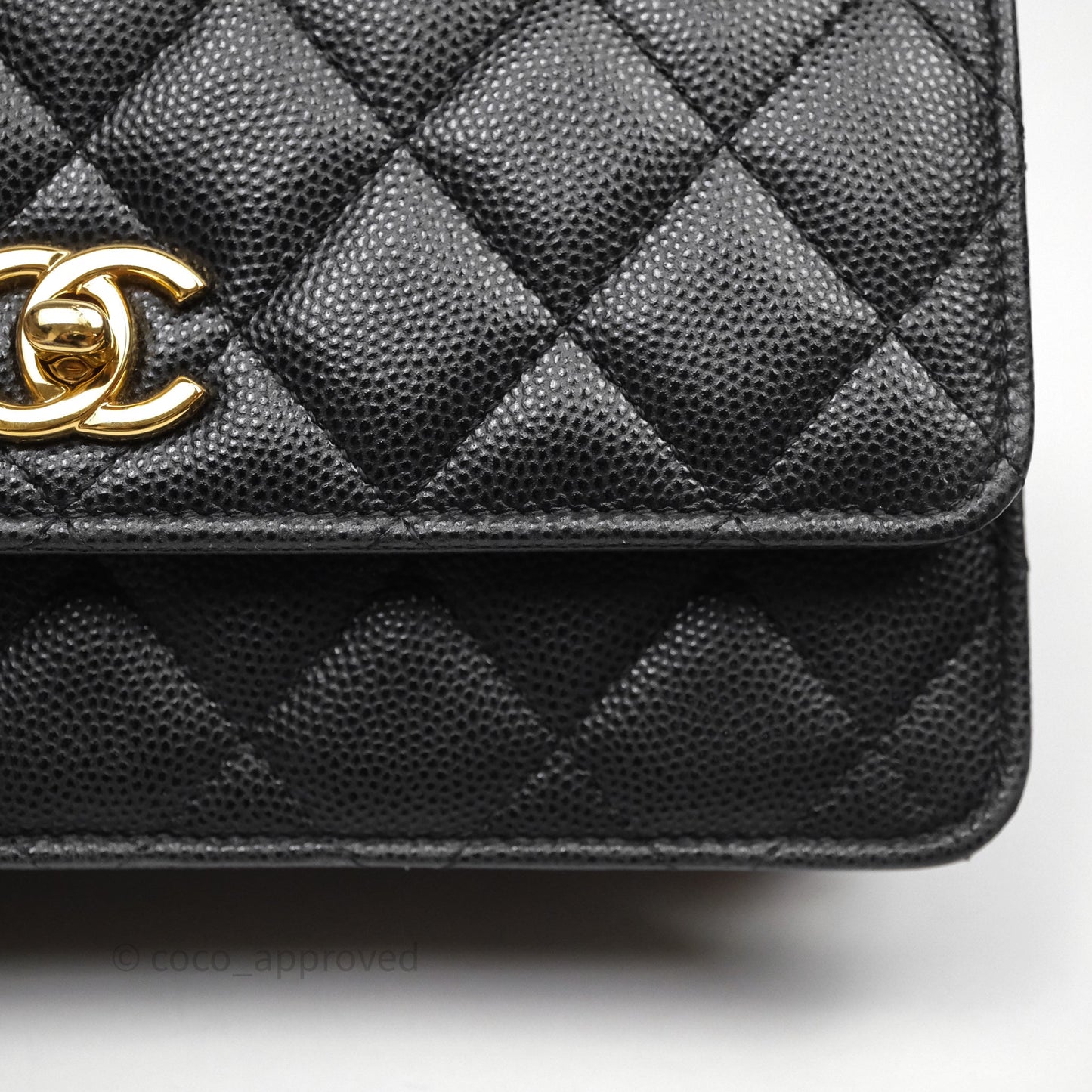Chanel WOC Bag Charm Black Caviar Gold Hardware