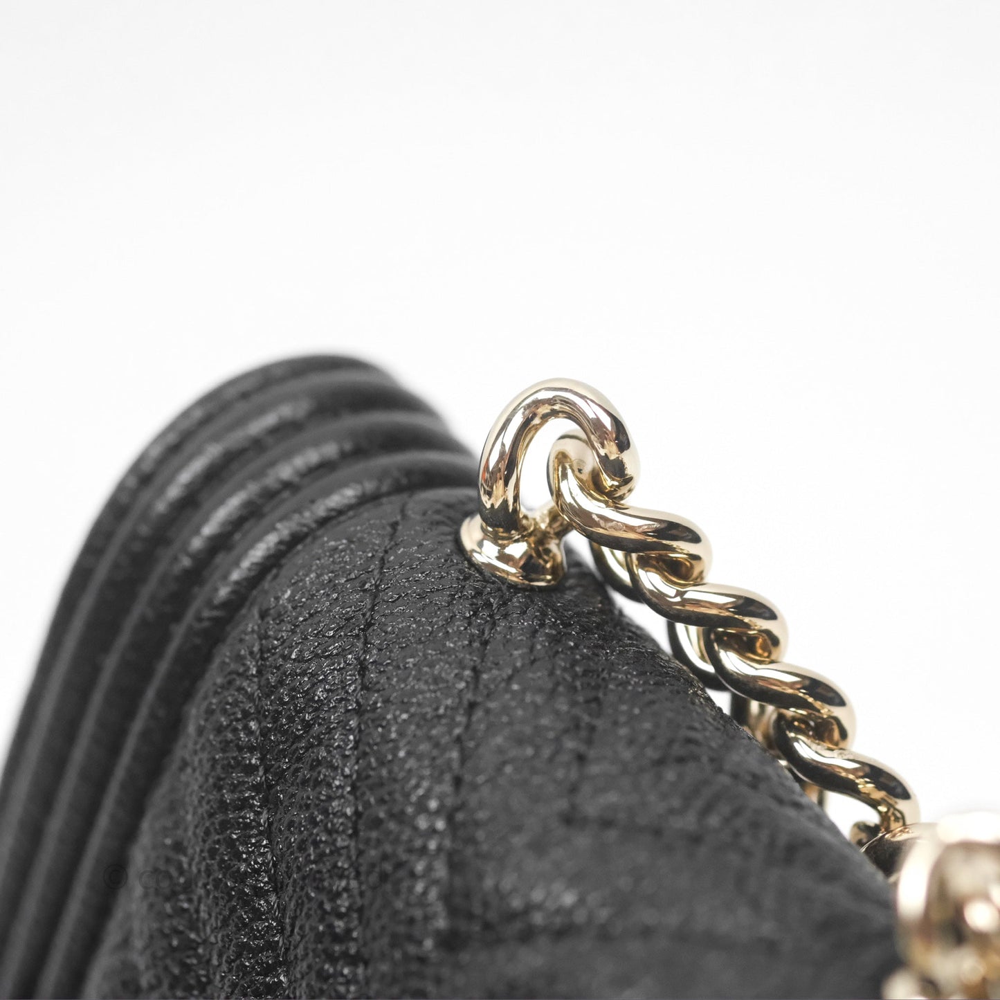 Chanel Chevron Mini Boy Belt Bag Black Caviar Gold Hardware