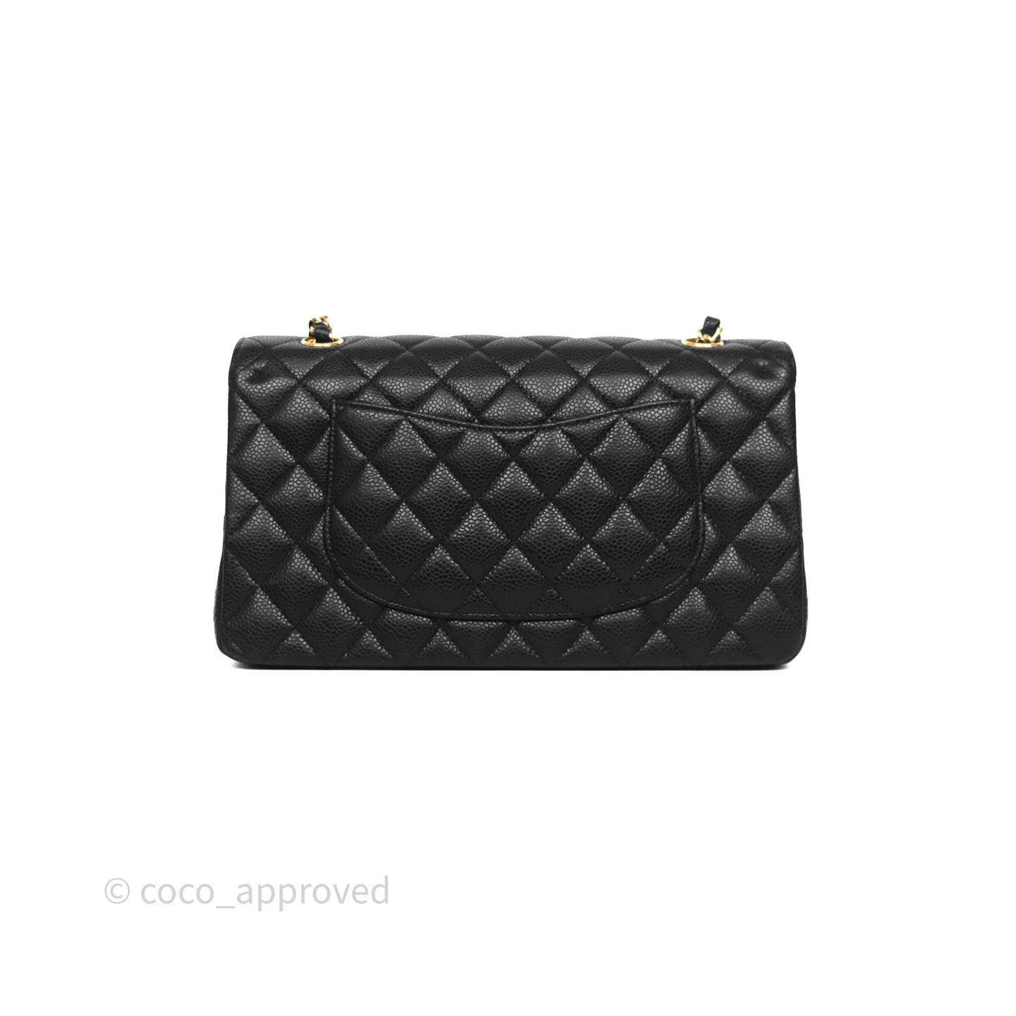 Chanel Classic M/L Medium Flap Quilted Black Caviar Gold Hardware