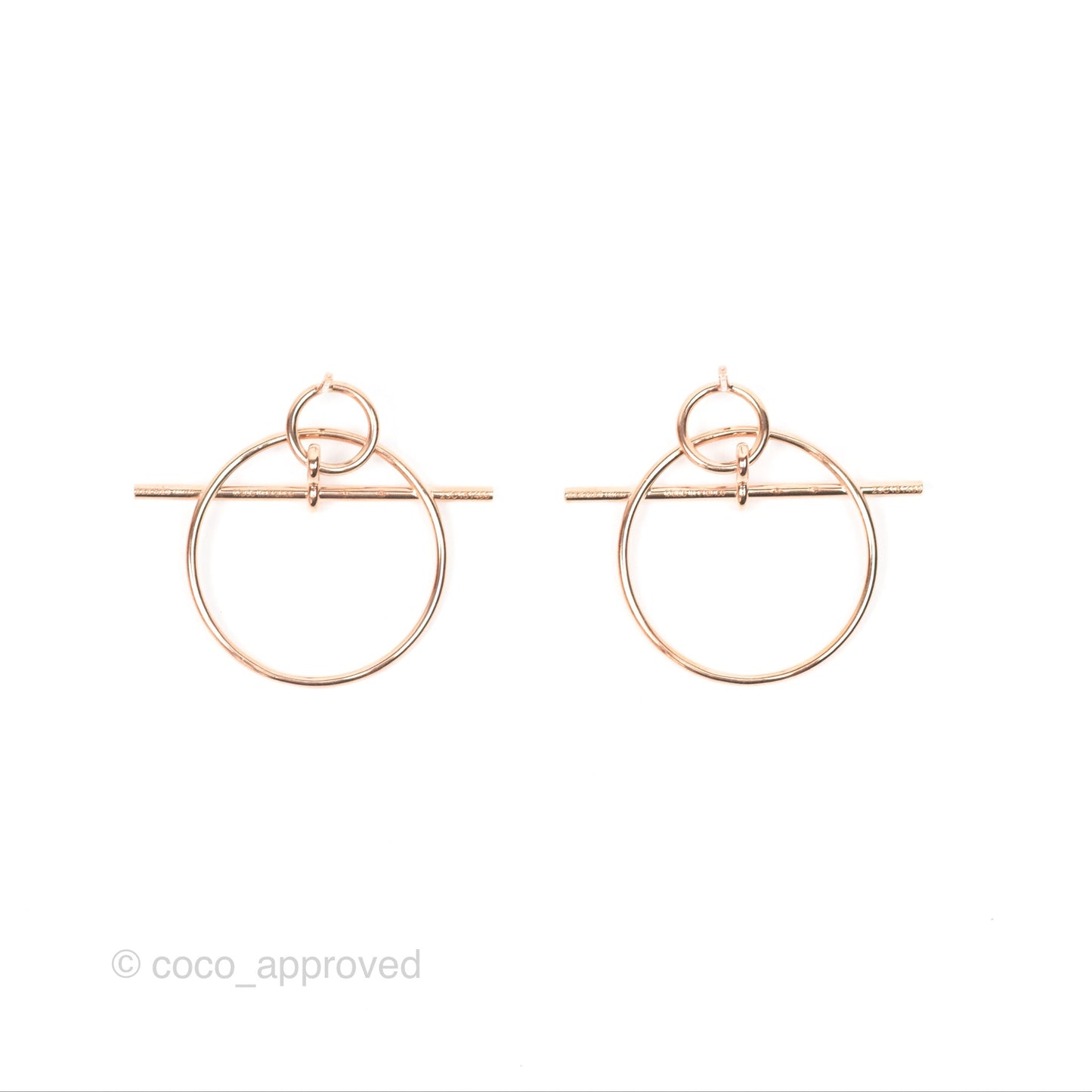 Hermès Loop Earrings Small Model Rose Gold