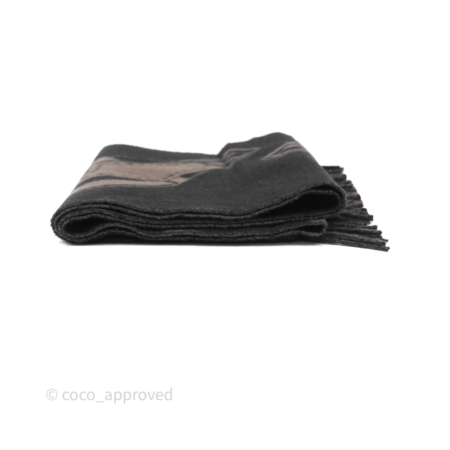 Hermes Sangles En Zig Zag Scarf Noir / Basalte