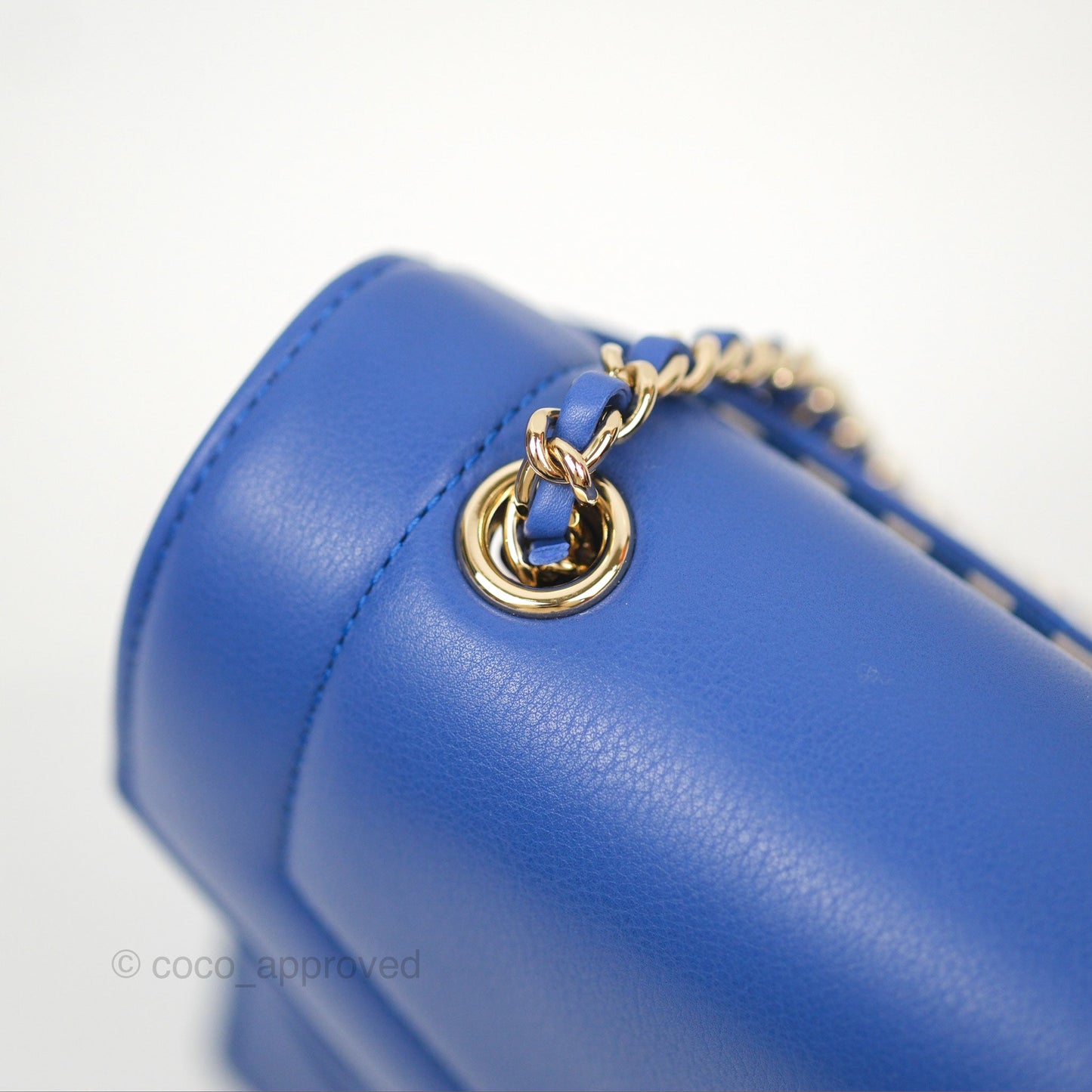 Chanel Chevron Square Envelope Flap Bag Royal Blue 19C