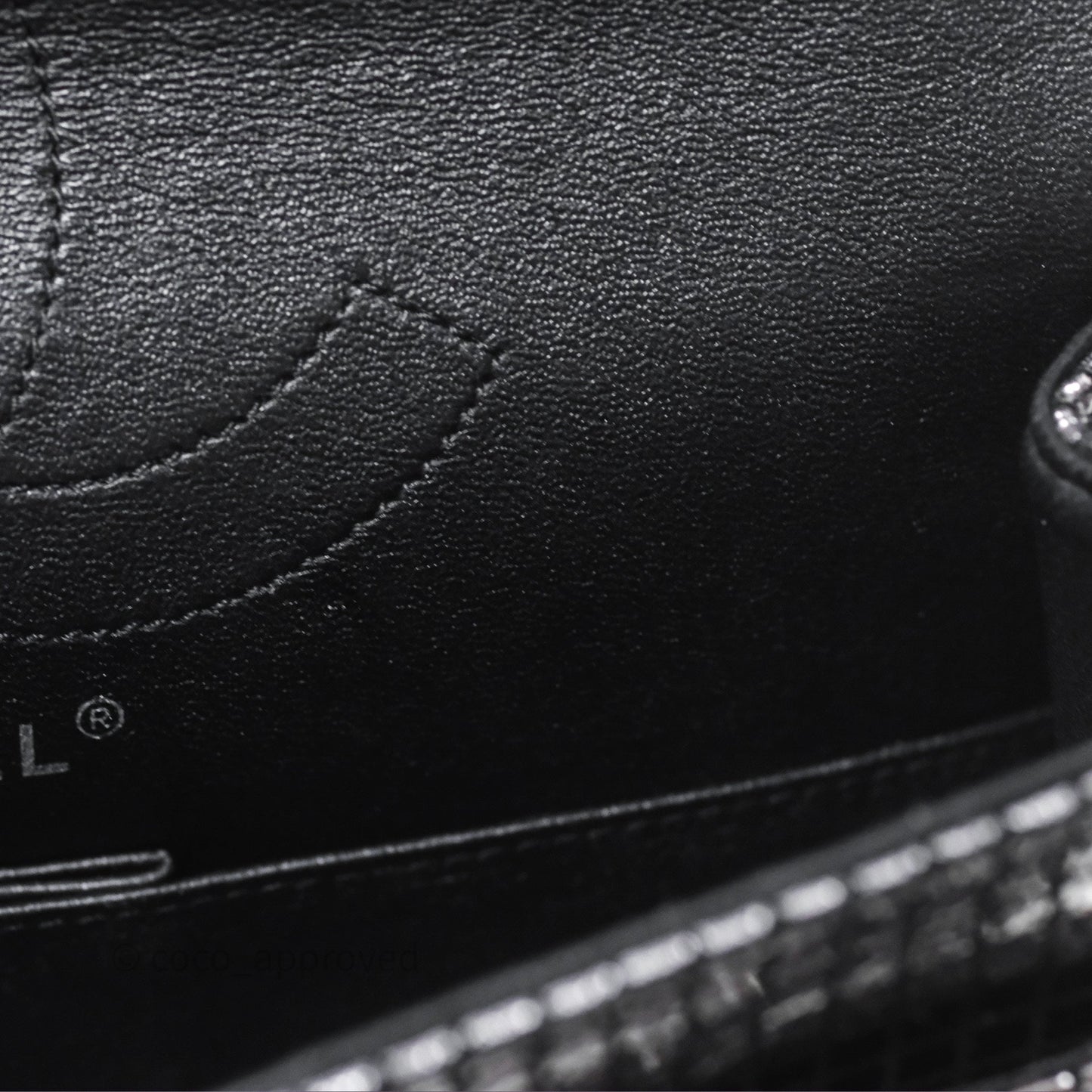 Chanel Mirror Reissue 2.55 Quilted Silver Suede Calfskin Gun Metal Hardware