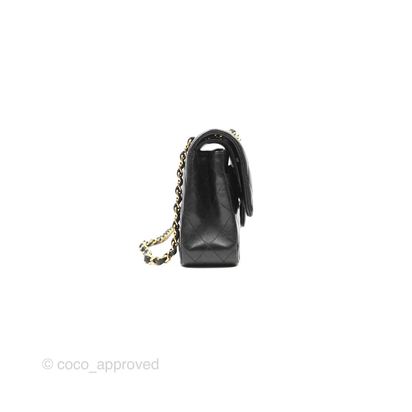 Chanel Classic M/L Medium Flap Quilted Black Lambskin Gold Hardware