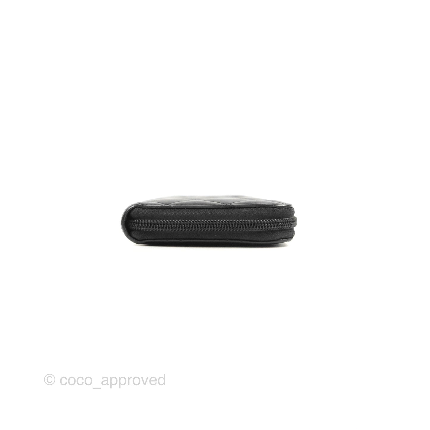Chanel Quilted Cambon Yen Zip Long Wallet Black Calfskin Silver Hardware