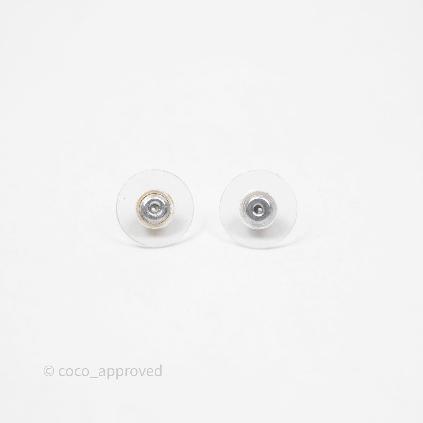 Chanel Round Black CC Earrings Gold Tone 18V