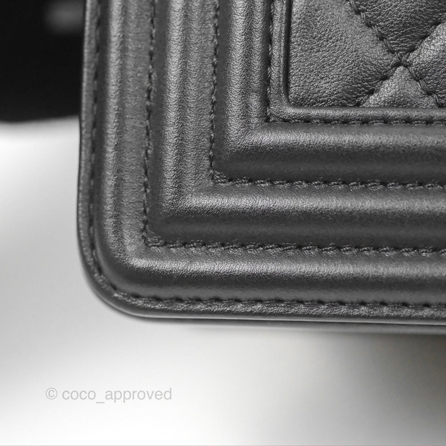 Chanel Small Boy Black Calfskin Ruthenium Hardware