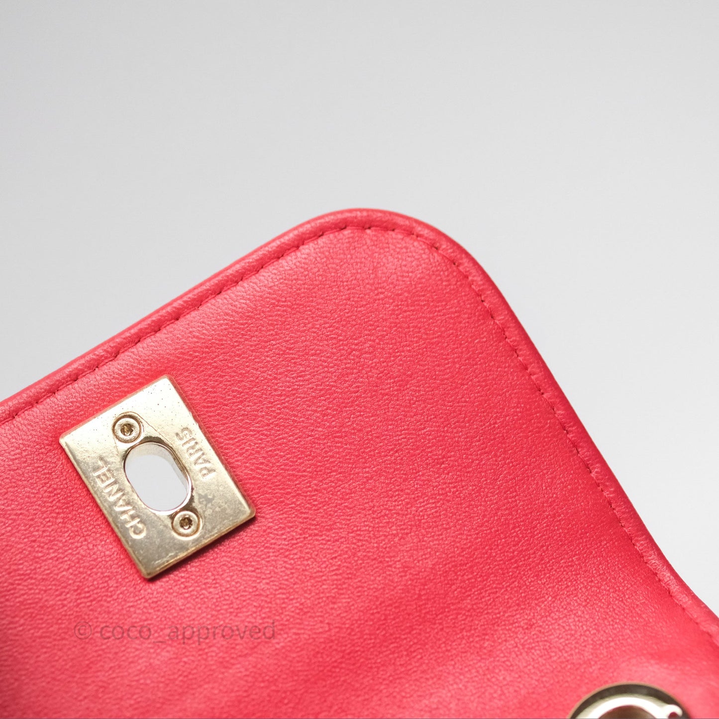 Chanel Mini Quilted Trendy CC Clutch With Chain Red Lambskin Gold Hardware
