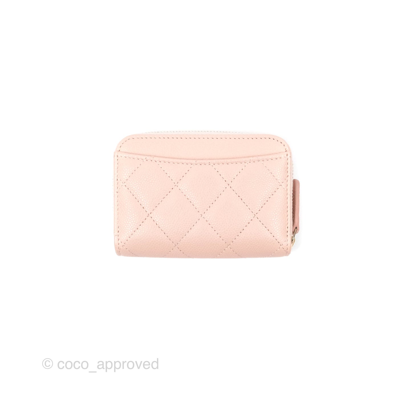 Chanel Classic Zipped Coin Purse Pink Caviar Gold Hardware