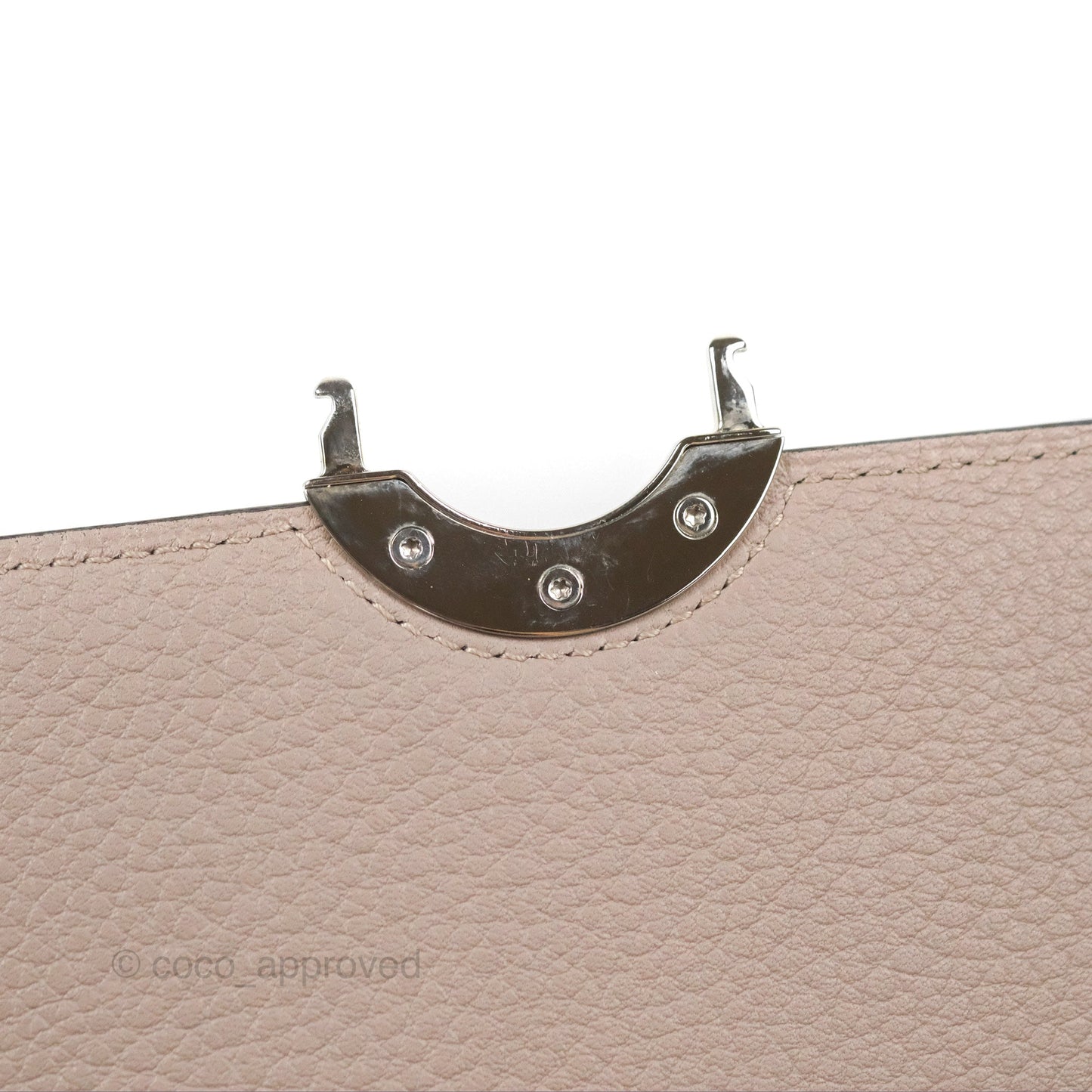 Moynat Réjane PM bag Tourterelle Grained Blush Leather Silver Hardware