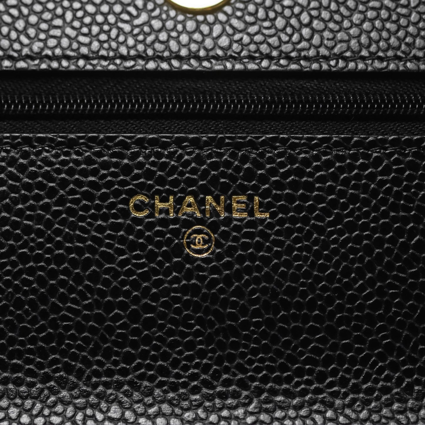 Chanel Quilted WOC Black Caviar Gold Hardware