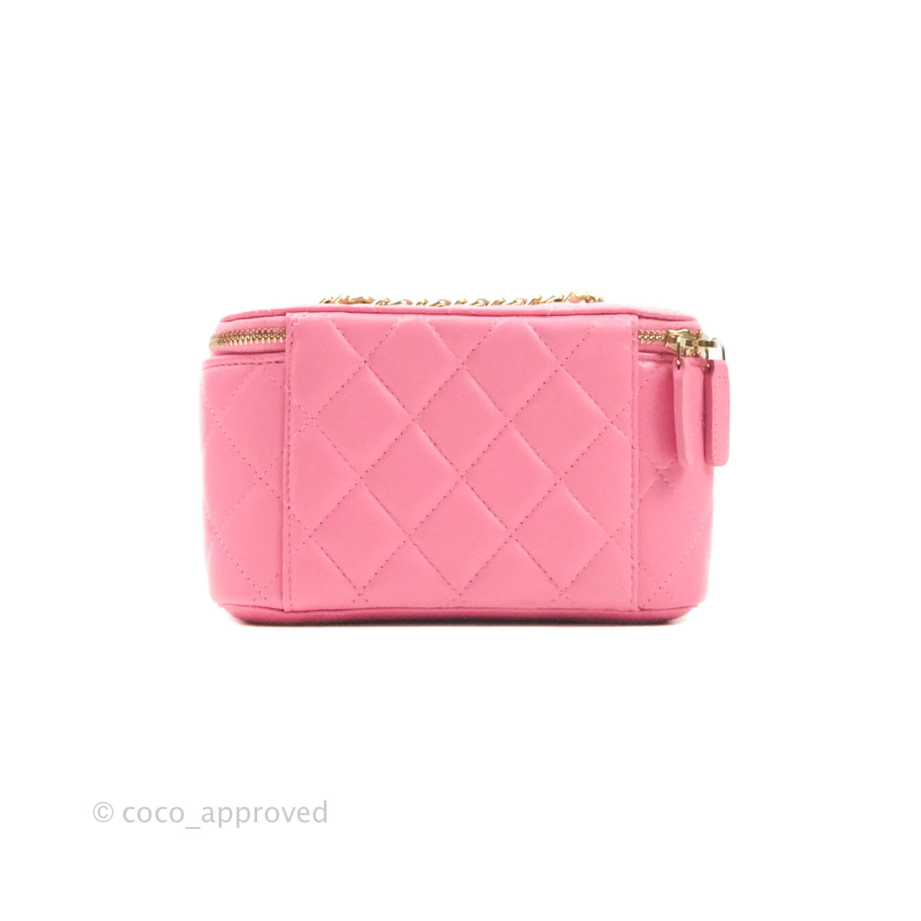 Chanel Small Trendy CC Box With Chain Pink Lambskin Gold Hardware