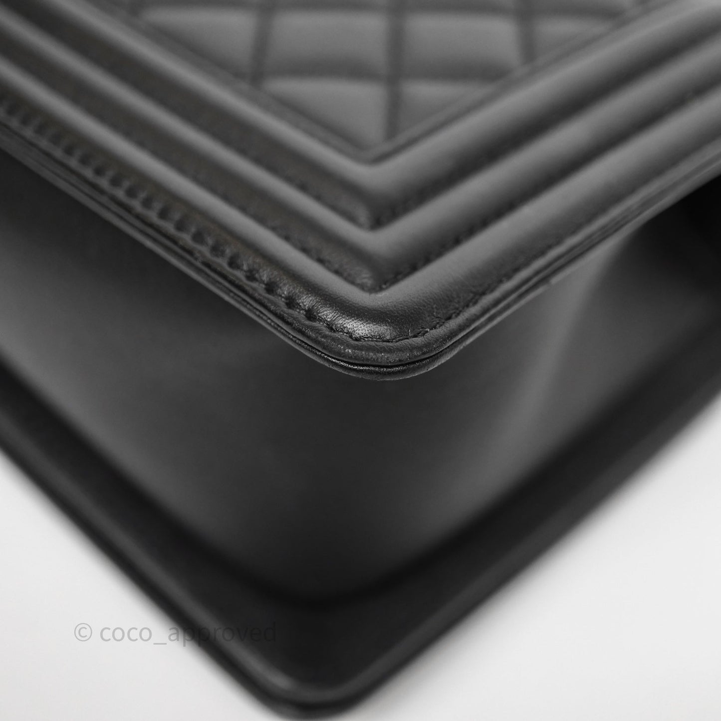 Chanel Quilted Medium Boy Black Calfskin Ruthenium Hardware