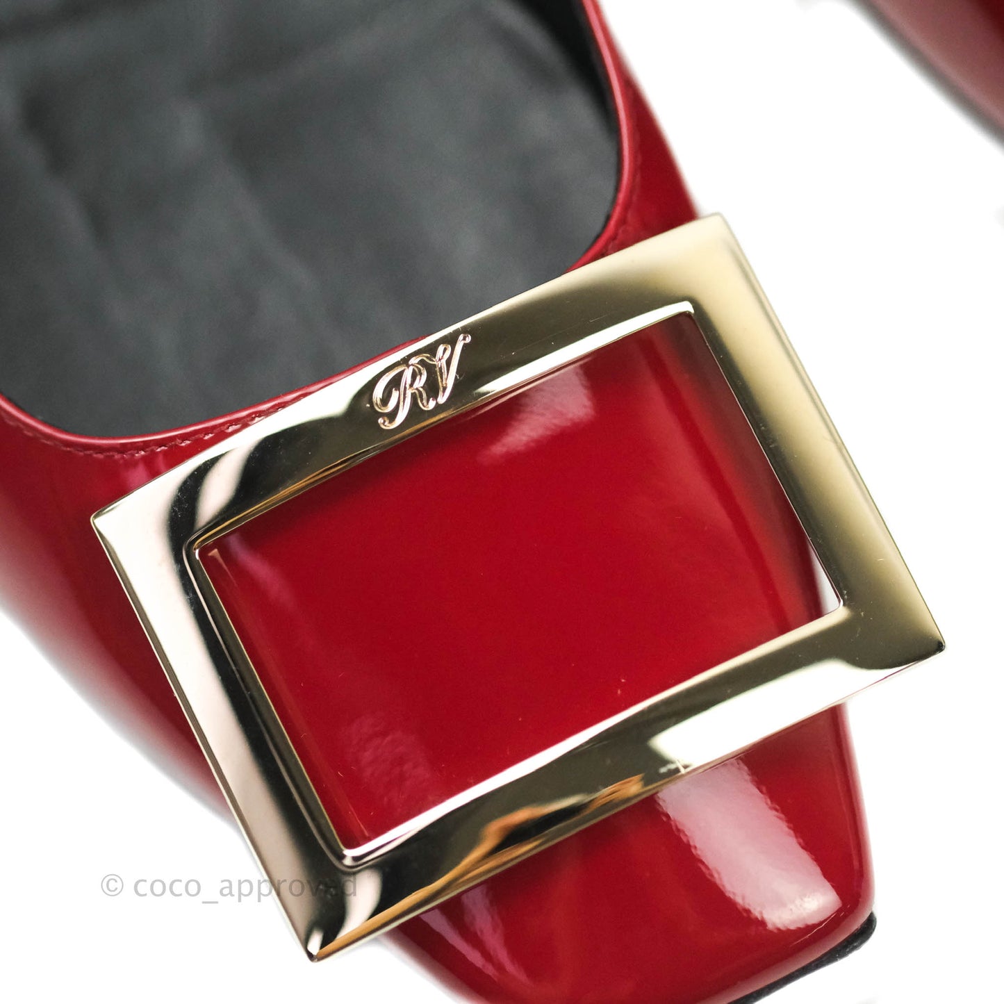 Roger Vivier Ballerina Patent Ballet Flats In Red Gold Hardware