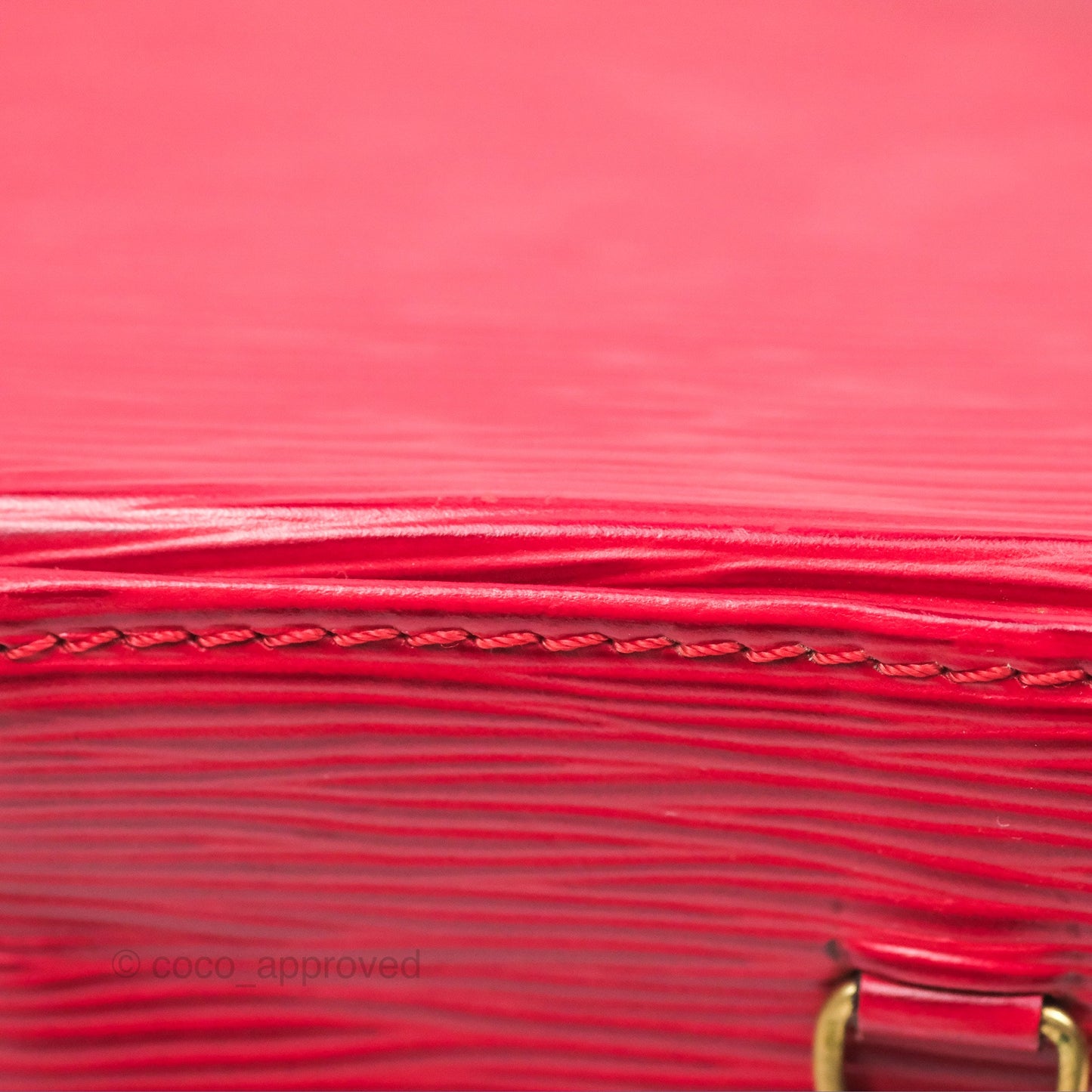 Louis Vuitton Epi Cannes Vanity Handbag Red Gold Hardware