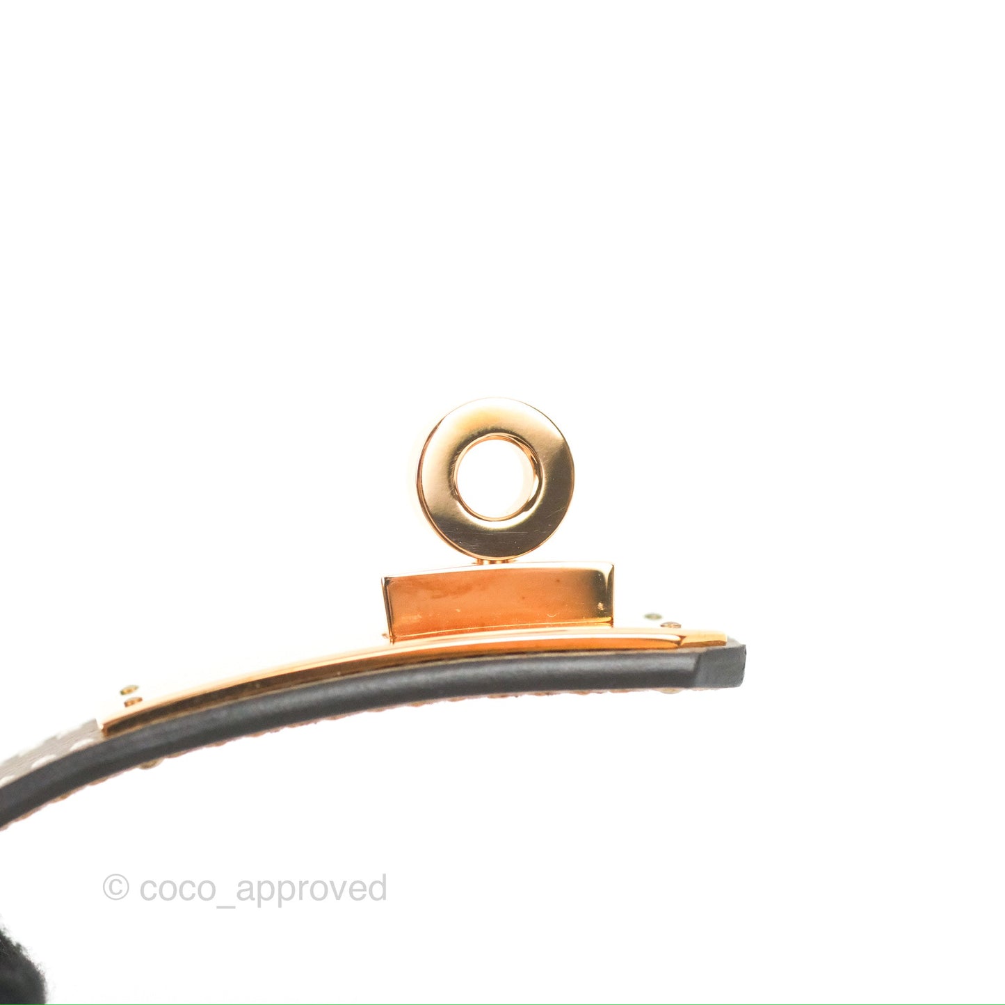 Hermès Kelly Buckle Belt Etoupe Epsom Rose Gold Hardware
