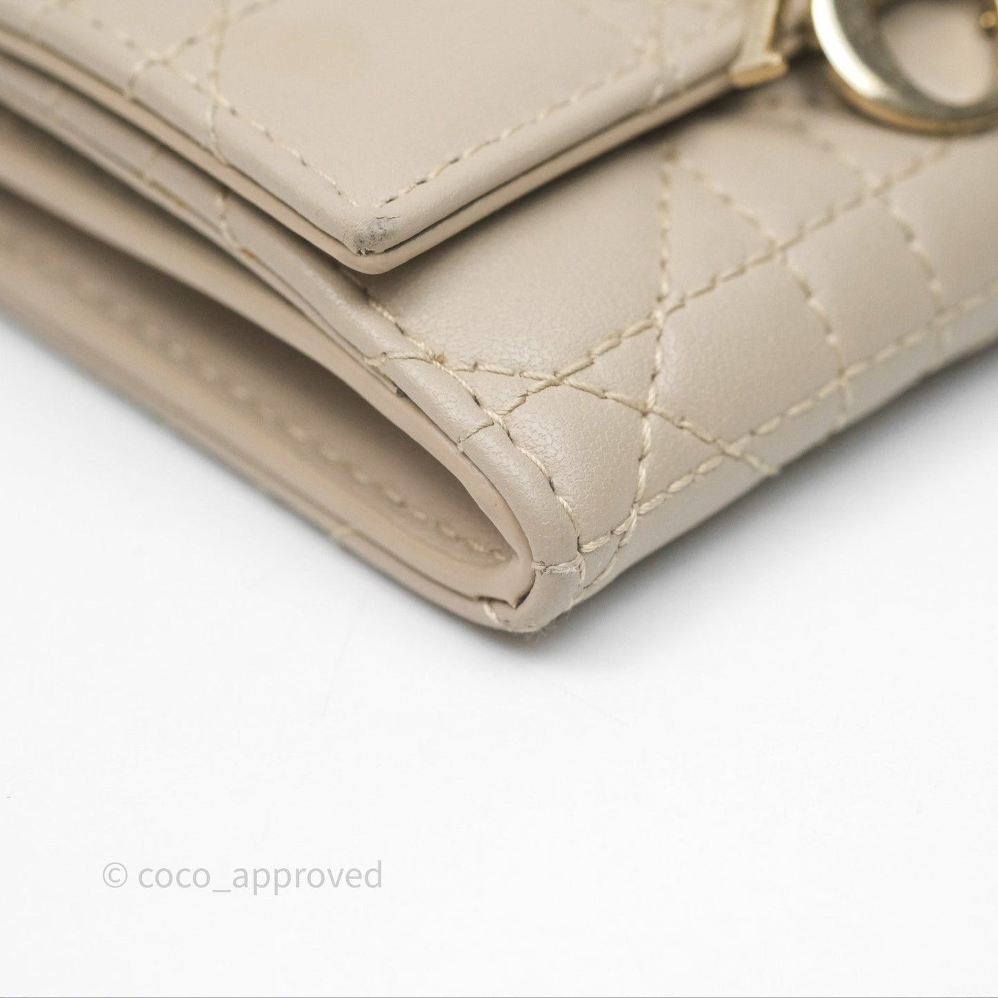 Christian Dior My Dior Glycine Wallet Powder Beige Cannage Lambskin