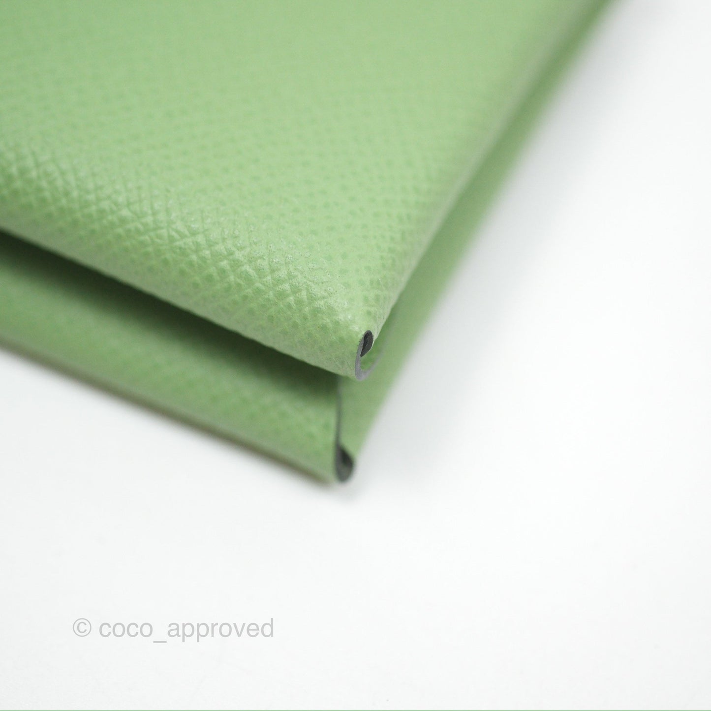 Hermès Calvi Duo Compact Card Holder 3I Vert Criquet Epsom Palladium Hardware