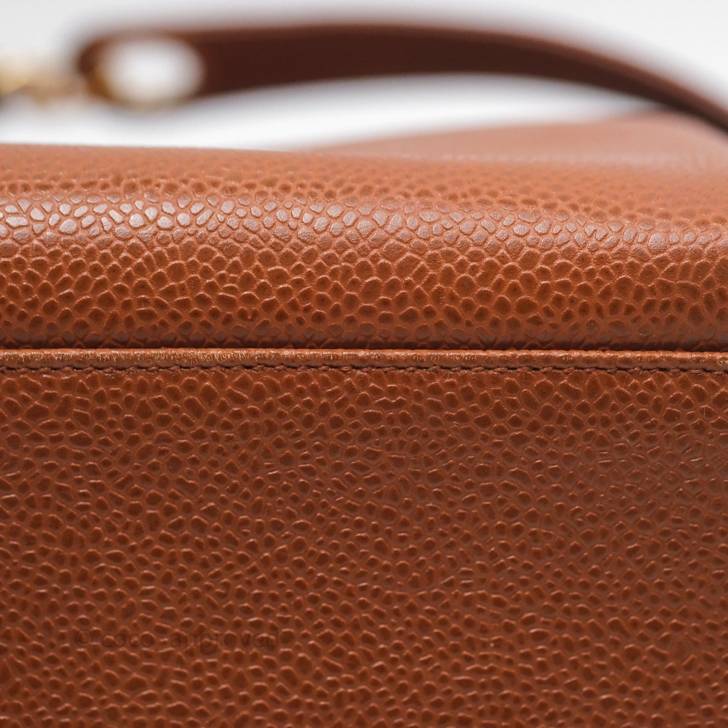 Chanel Vintage Tote Caramel Caviar 24K Gold Hardware
