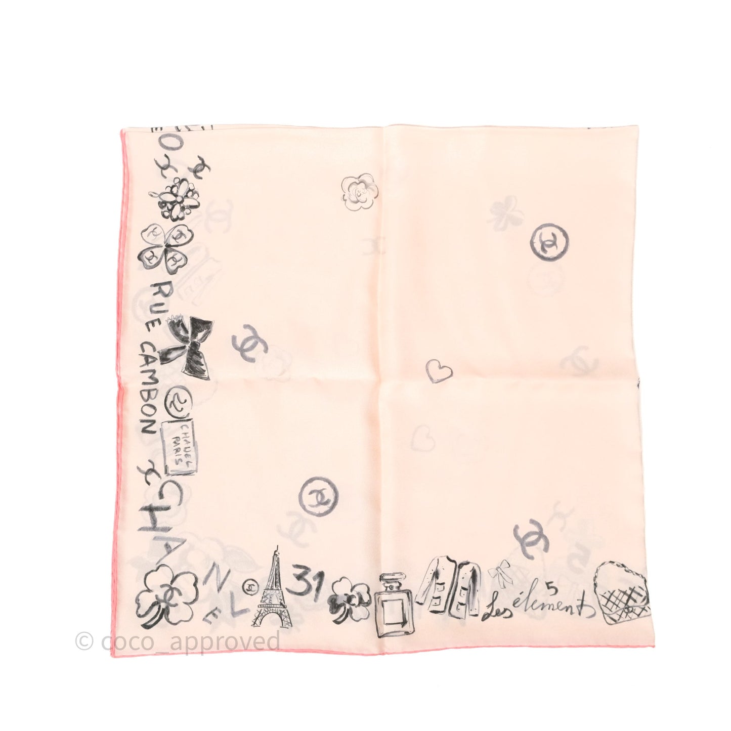 Chanel Silk Scarf 90 Light Pink