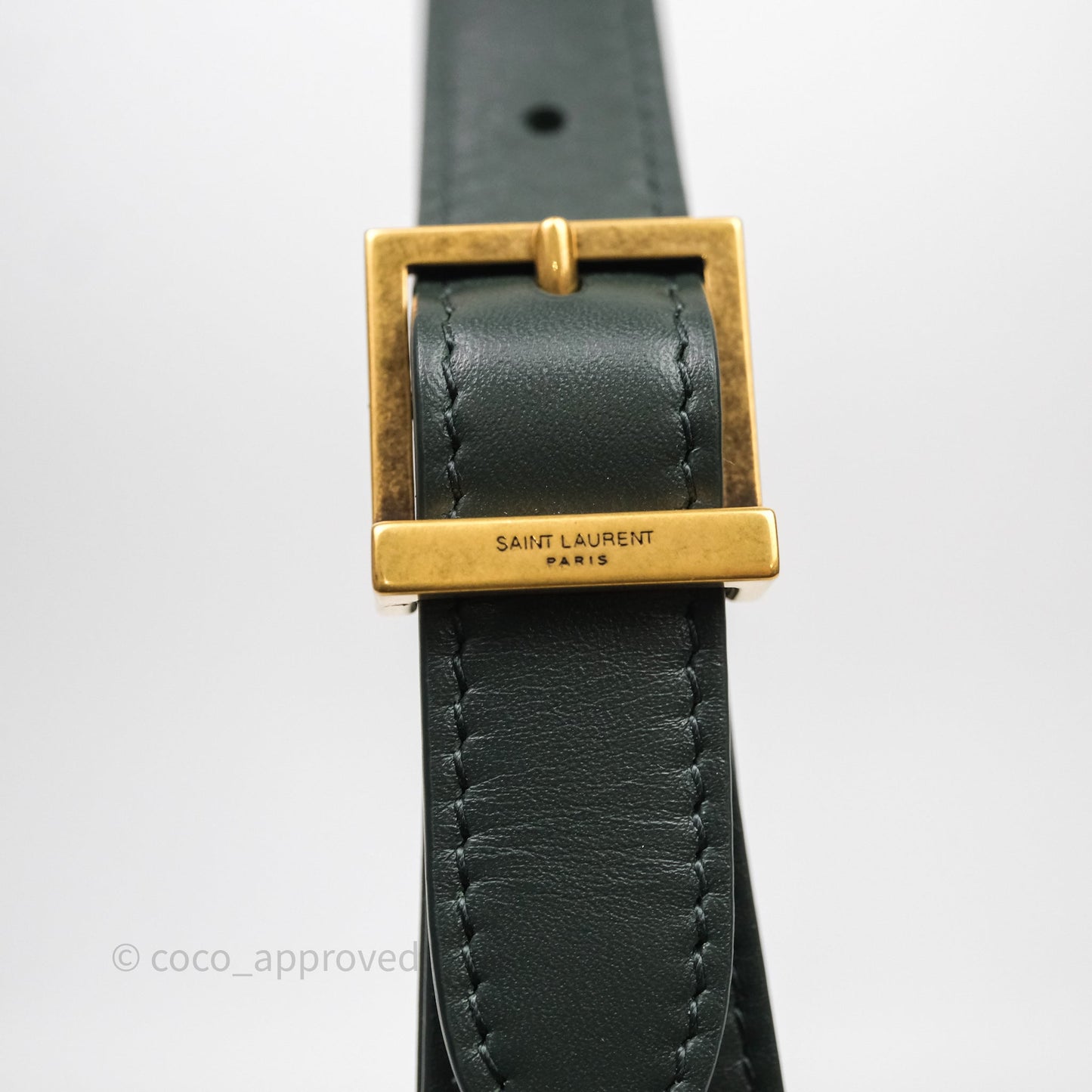 Saint Laurent ‘Le 5 a 7’ Hobo Bag Dark Green Smooth Calfskin