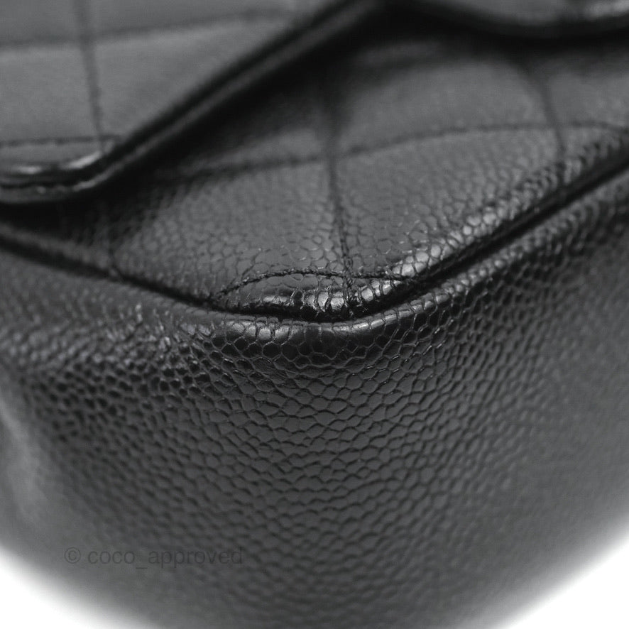 Chanel Quilted Mini Square Flap Bag So Black Caviar Incognito