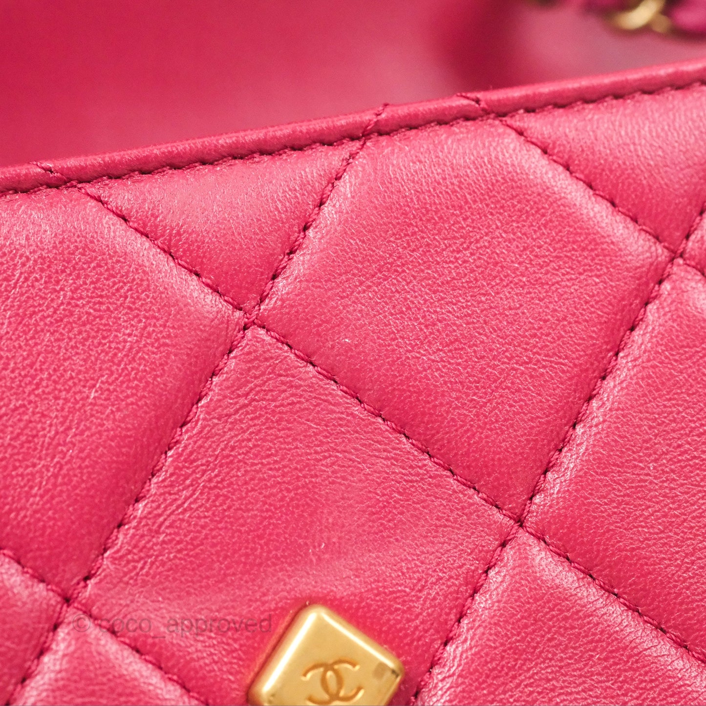 Chanel Diamond Lock CC Flap Bag Pink Lambskin Gold Hardware