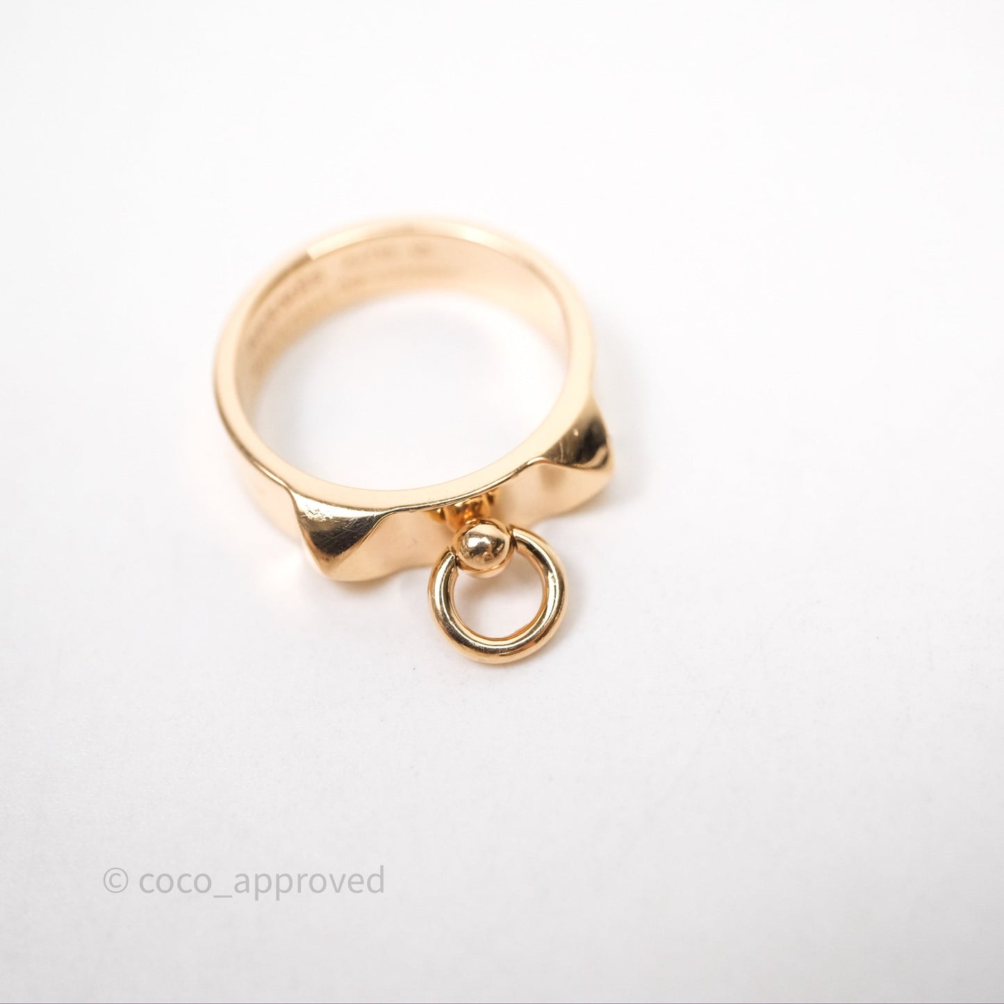 Hermes Collier de Chien Ring PM Rose Gold Size 52