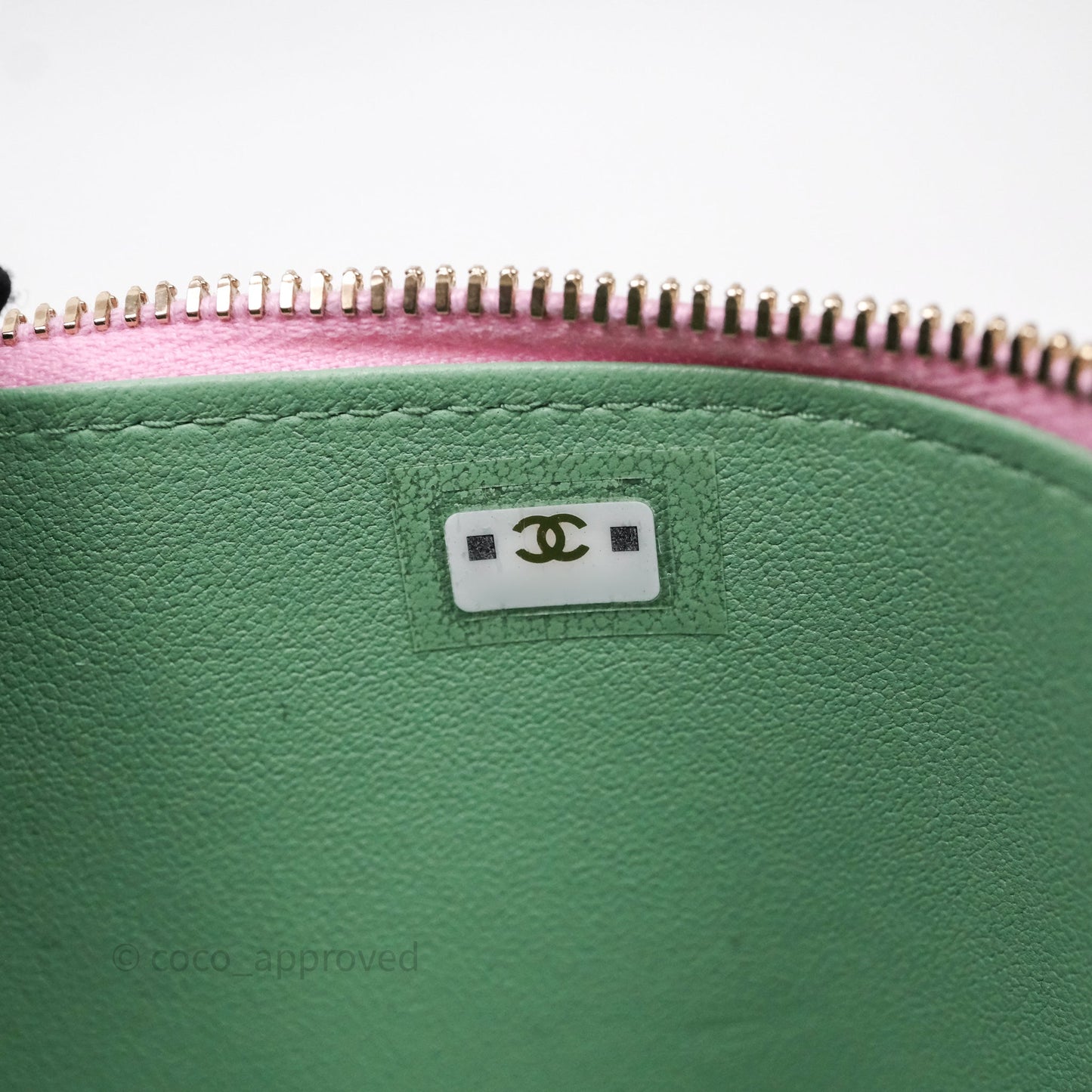 Chanel Vanity Rectangular Top Handle Pink Mint Green Lambskin Gold Hardware