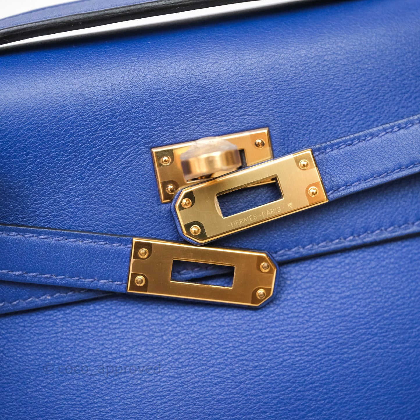 Hermès Kelly Pochette Clutch Electric Blue Swift Gold Hardware