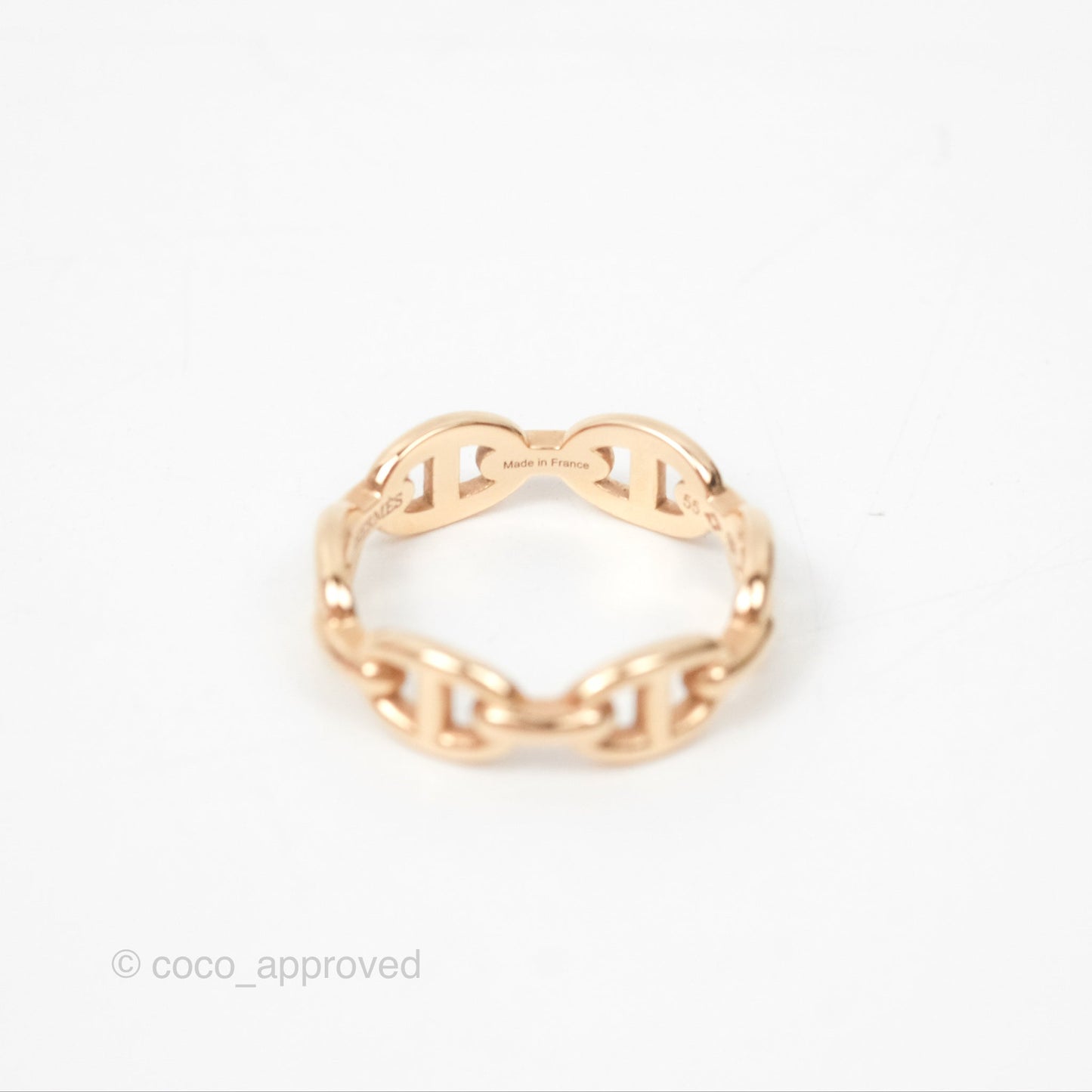 Hermès Chaine d'Ancre Enchainee Band Ring PM Rose Gold 55