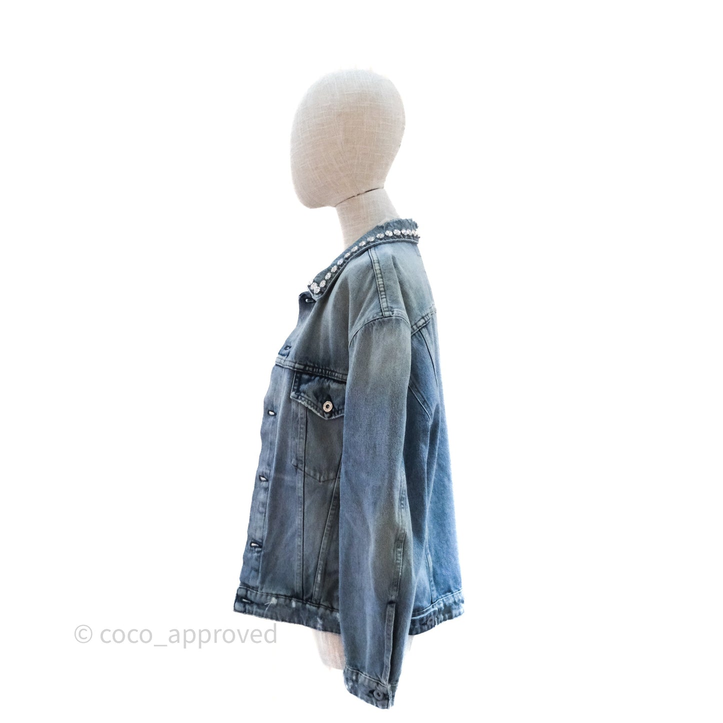 Miu Miu Crystals Denim Jacket Size 36