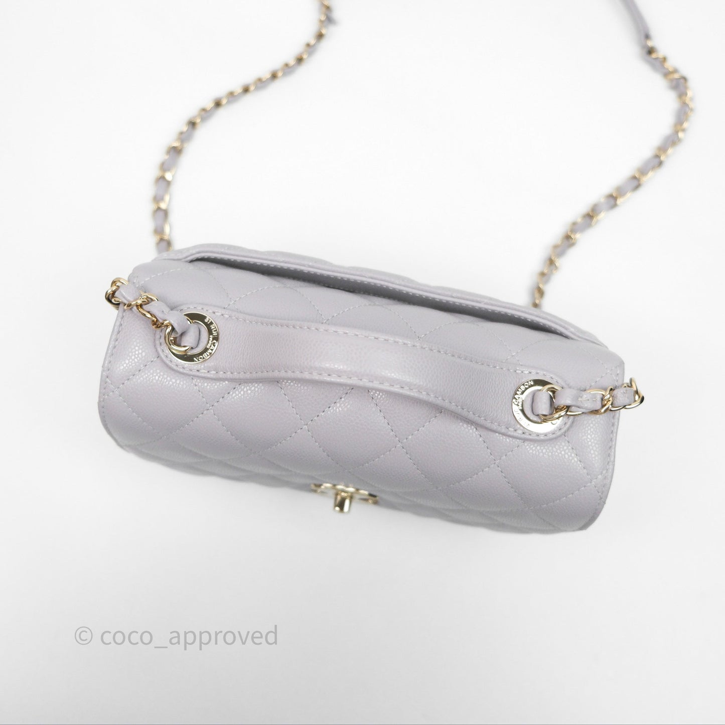 Chanel Quilted Medium Business Affinity Flap Light Grey Caviar Gold Hardware