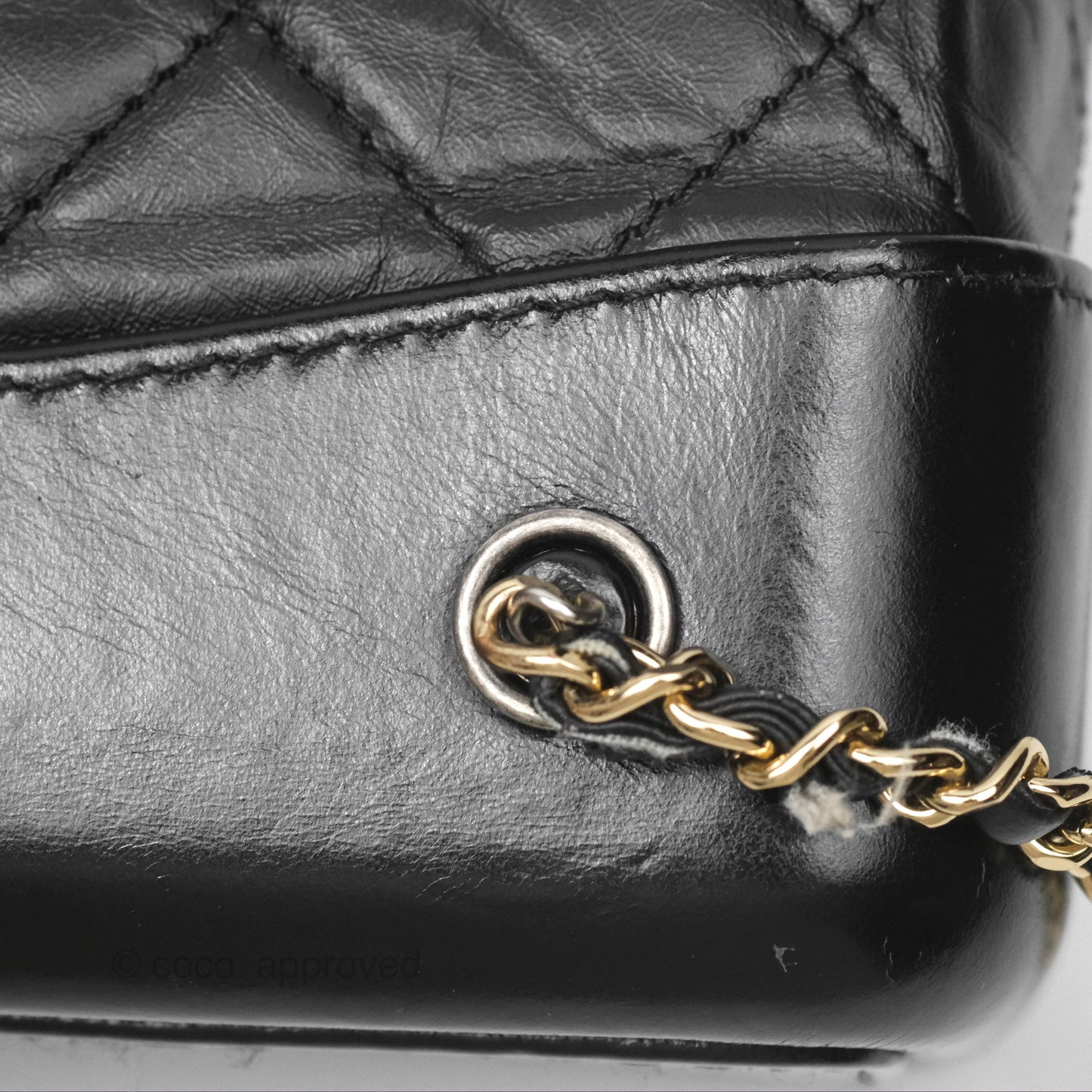 Chanel Medium Gabrielle Backpack Black Aged Calfskin
