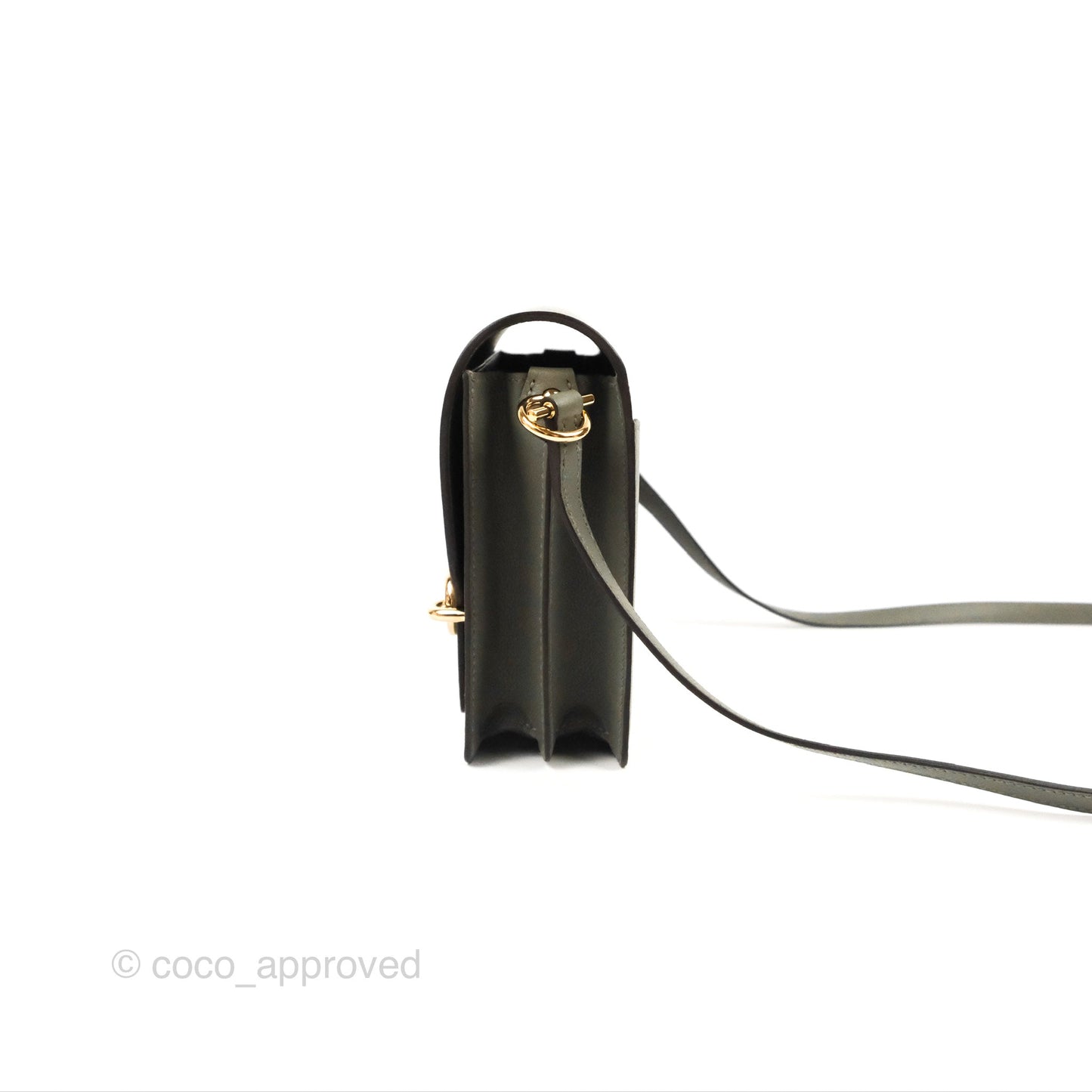 Hermès Roulis Mini 18 Gris Meyer 0L Evercolor Permabrass Hardware