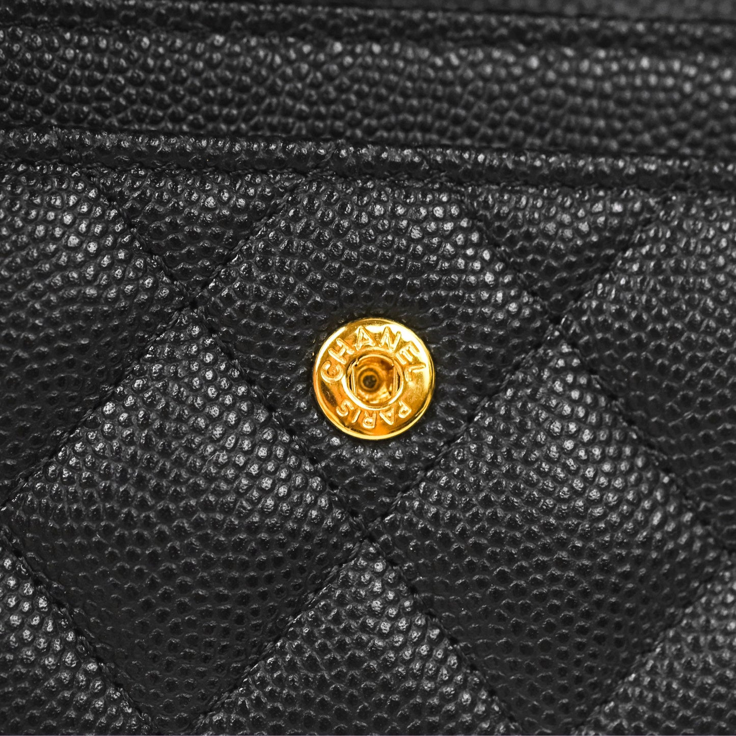 Chanel Flap Card Holder Black Caviar Gold Hardware