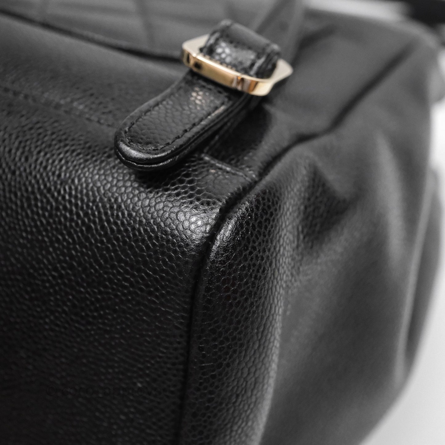 Chanel Quilted Business Affinity Backpack Black Caviar Light Gold Hardware