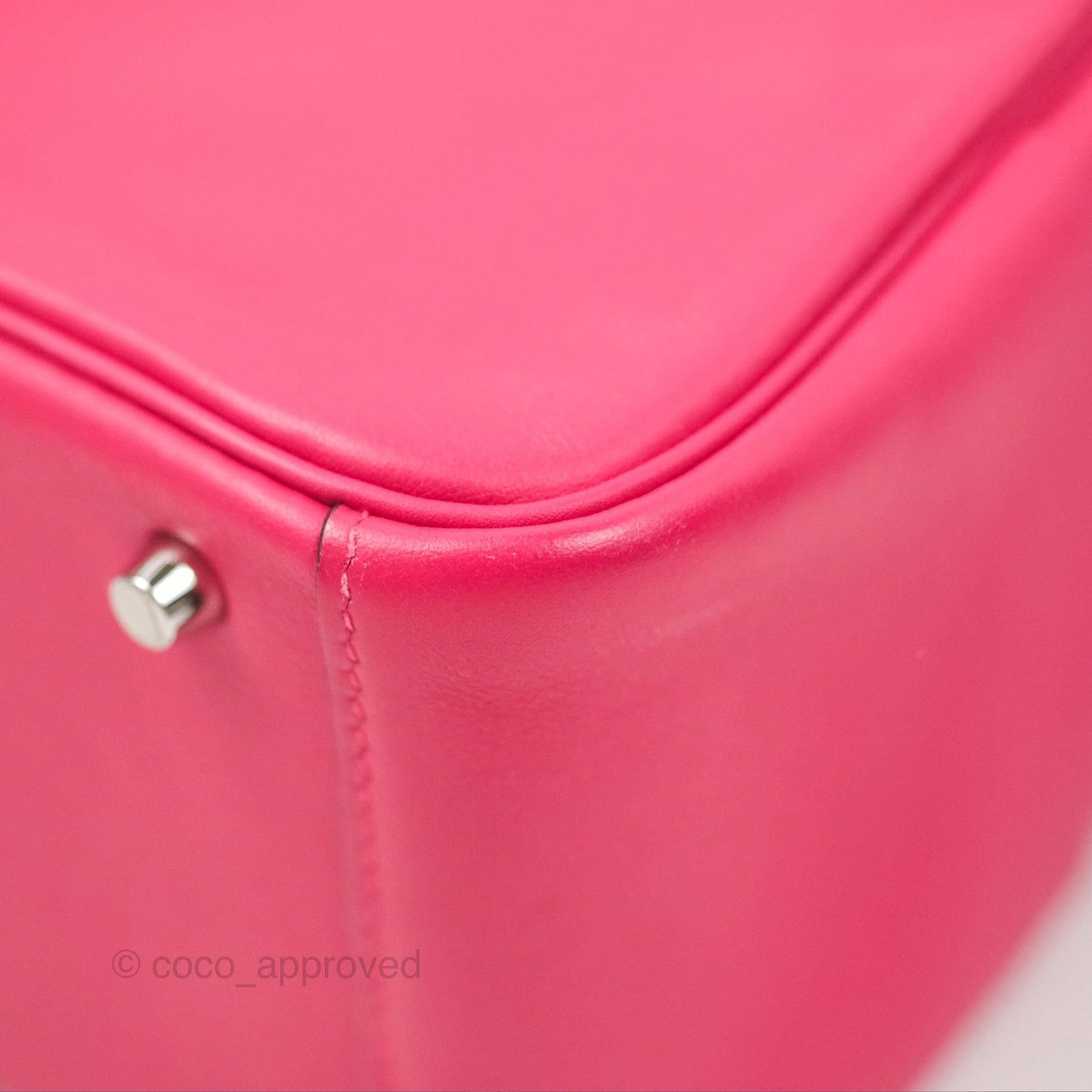 Hermès Mini Lindy 20 Framboise / Rouge Sellier Swift Palladium Hardware